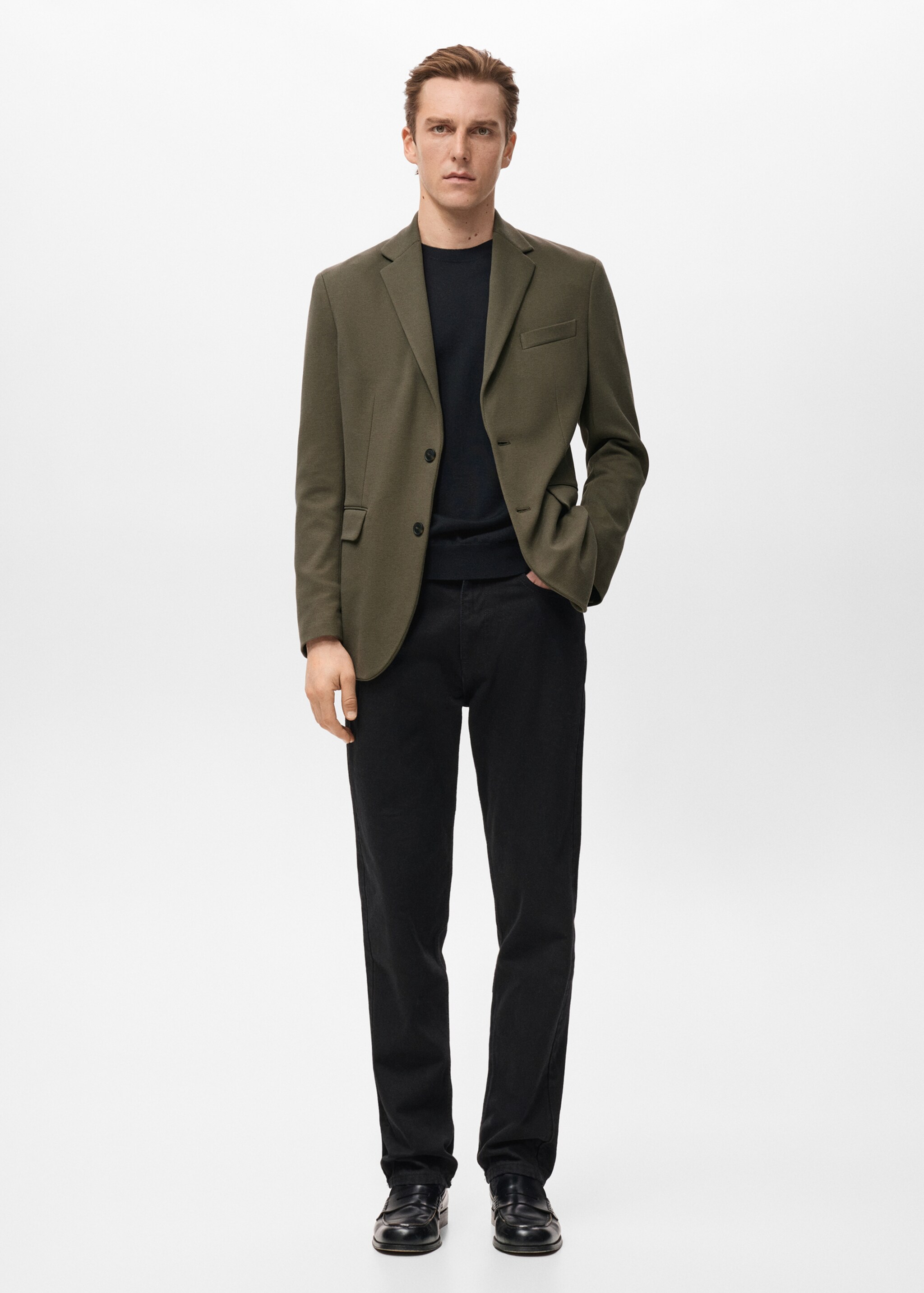 Slim-fit textured jacket - General plane, Khaki. Ref: 27061264-00.