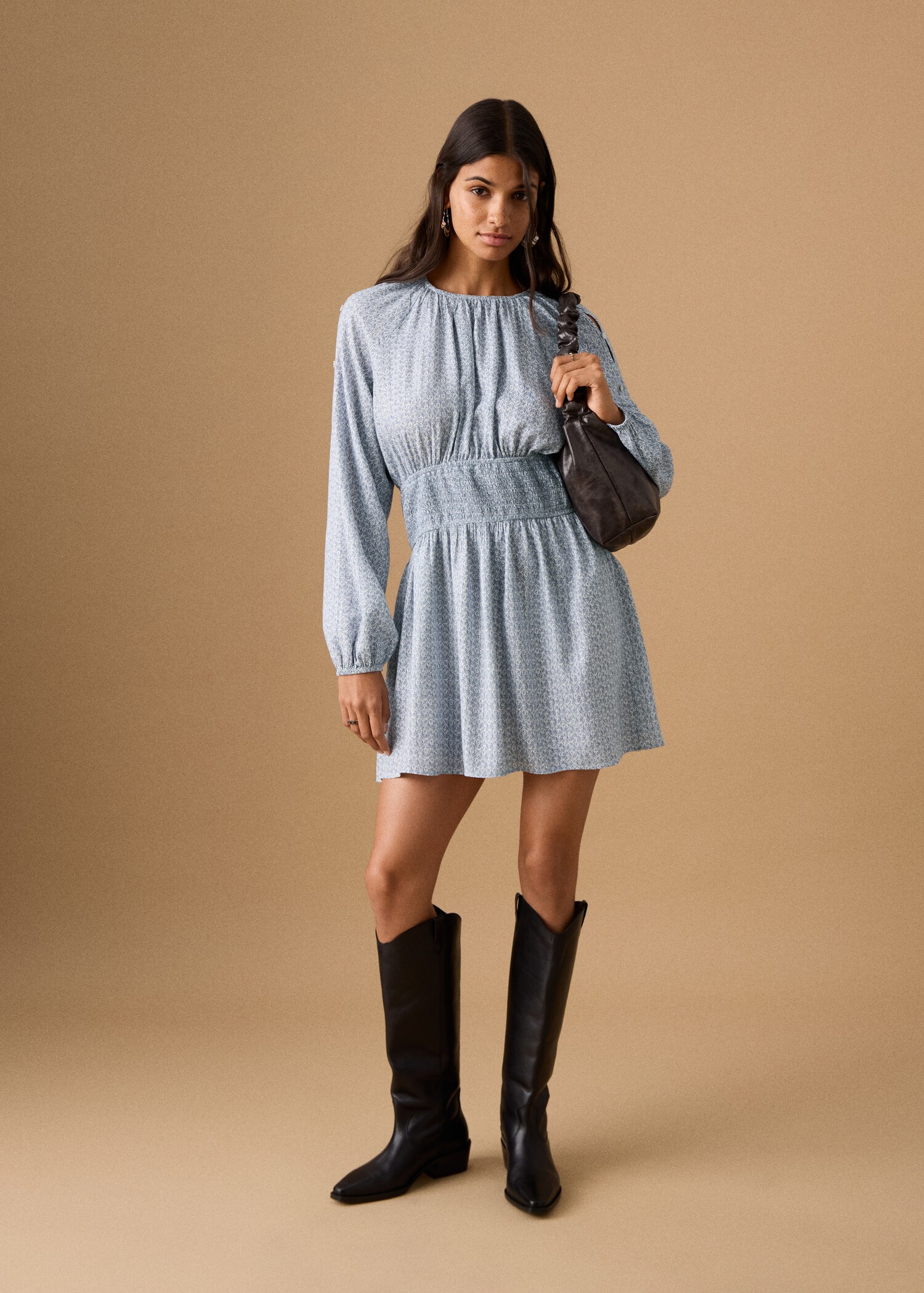 Lurex cut-out print dress - General plane