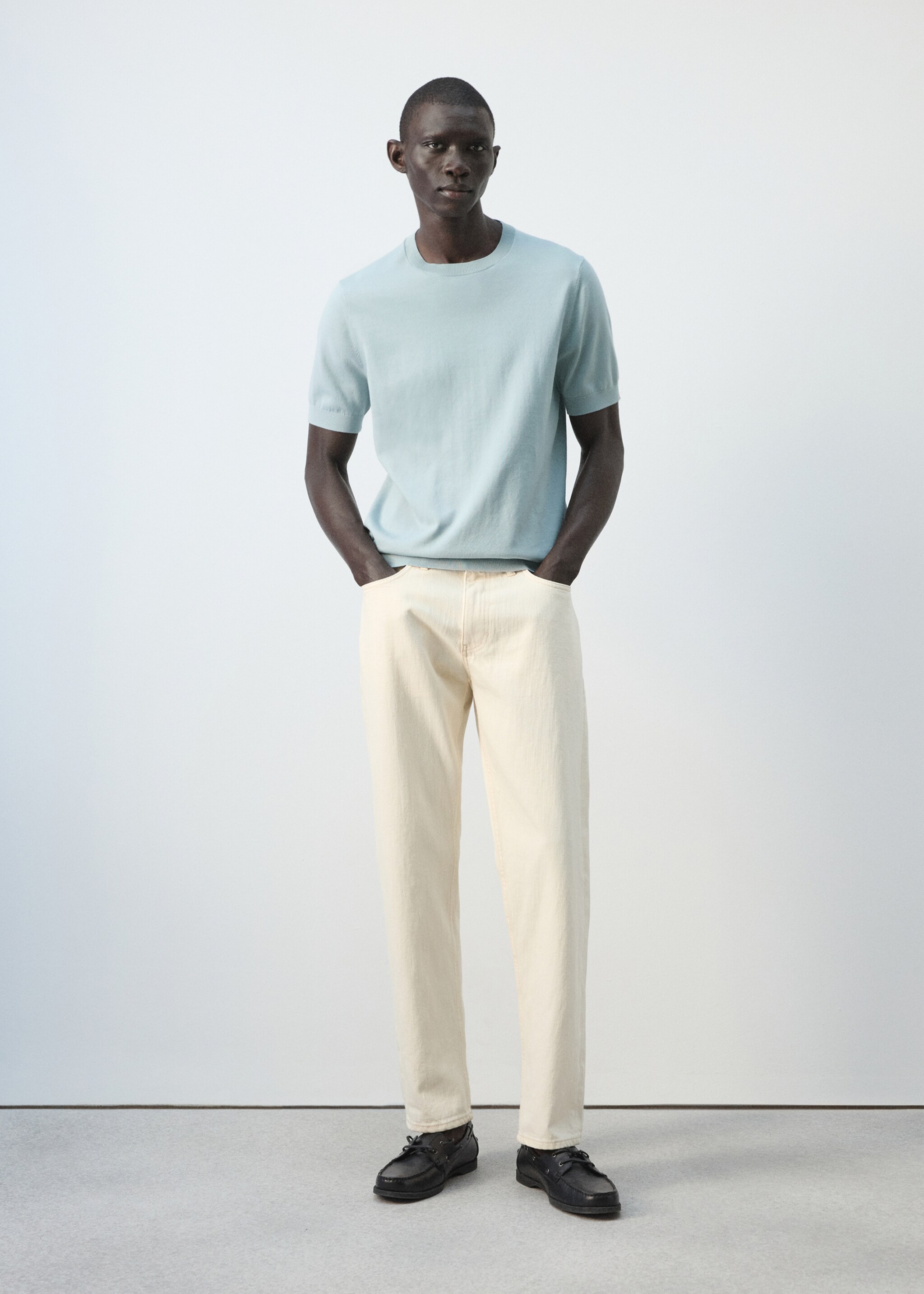 Fine jersey 100% cotton T-shirt - General plane, Aqua Green. Ref: 27061281-00.