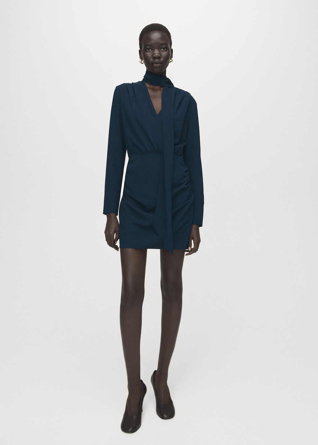 Mango Draped dress with foulard