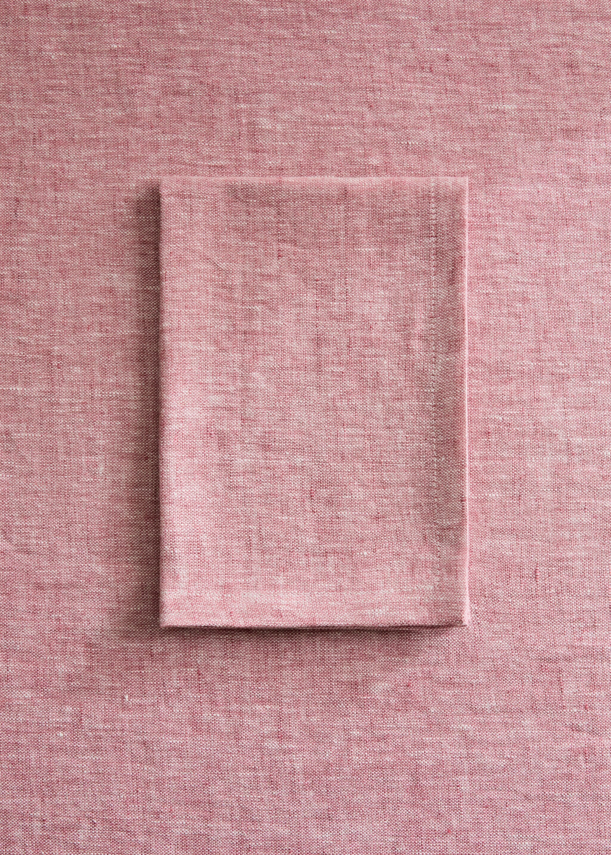 Serviettes de table 100 % lin effet mélangé - Plan général, Rose. Ref: 27061310-00.