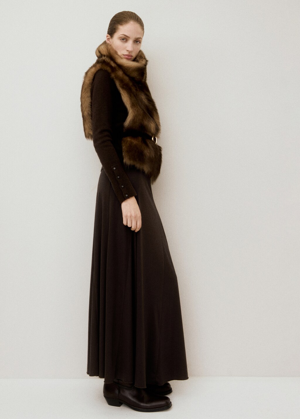 A-line skirt with godets