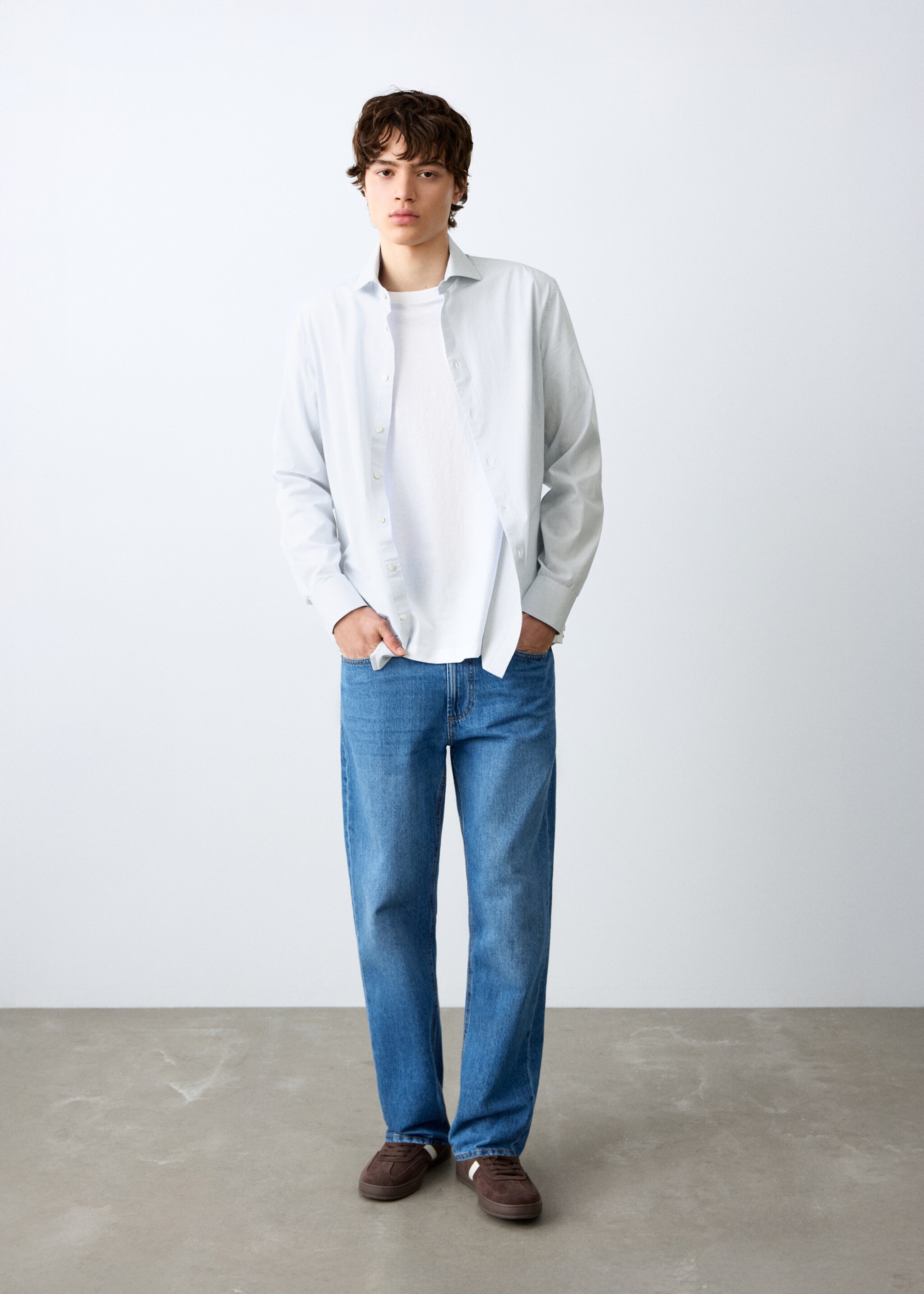 Classic-fit striped shirt - General plane, Sky Blue. Ref: 27061511-00.