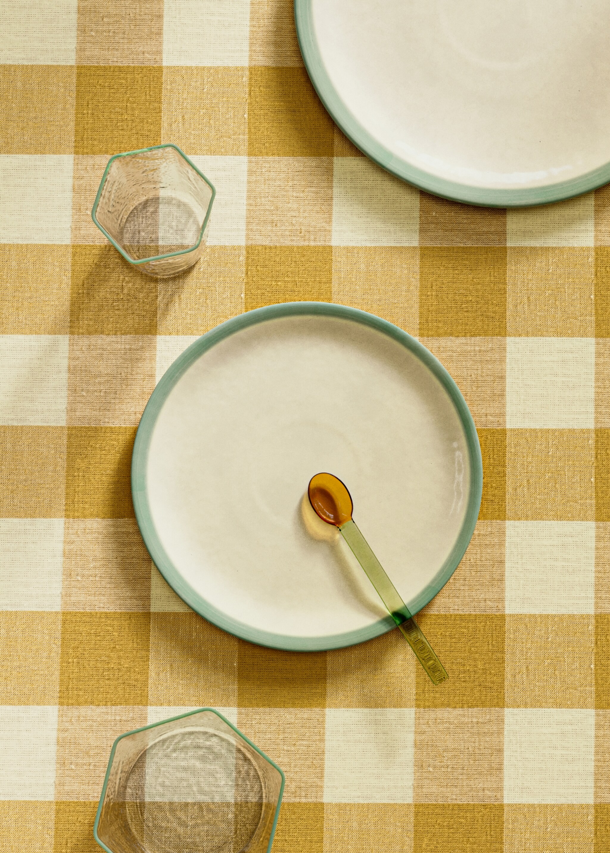 Dessertteller aus Steingut mit Kontrast - Allgemeine Ansicht, Petrolblau. Ref: 27061523-00.