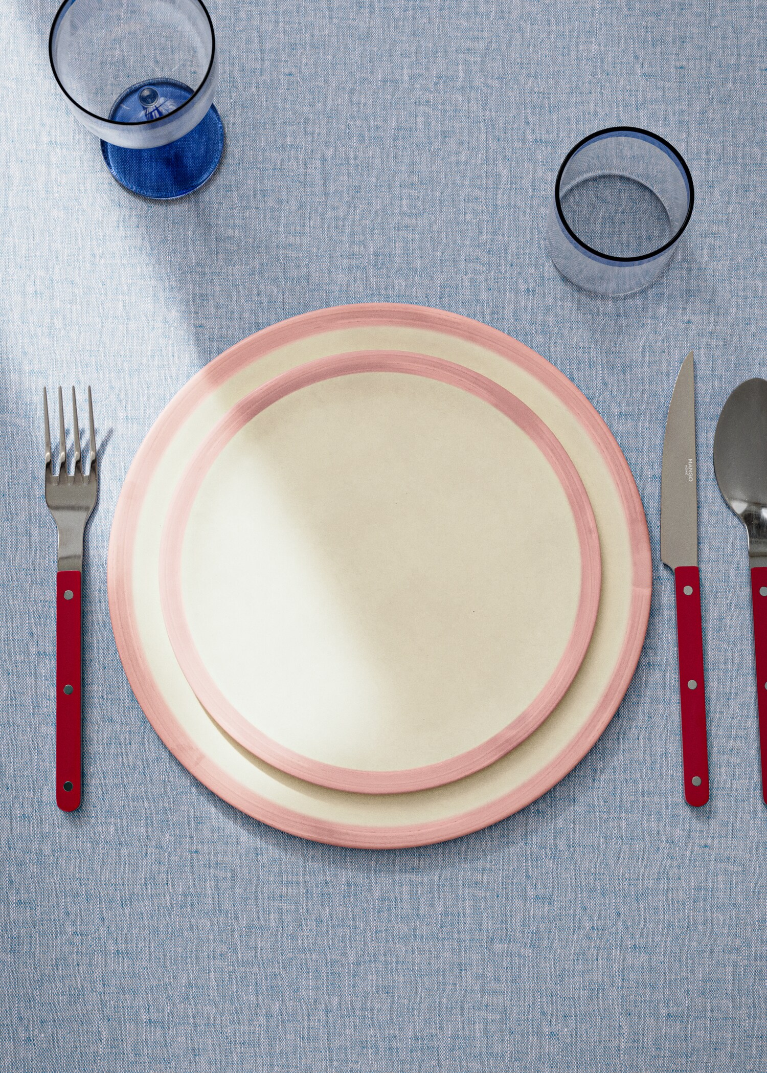 Contrast stoneware dessert plate - General plane