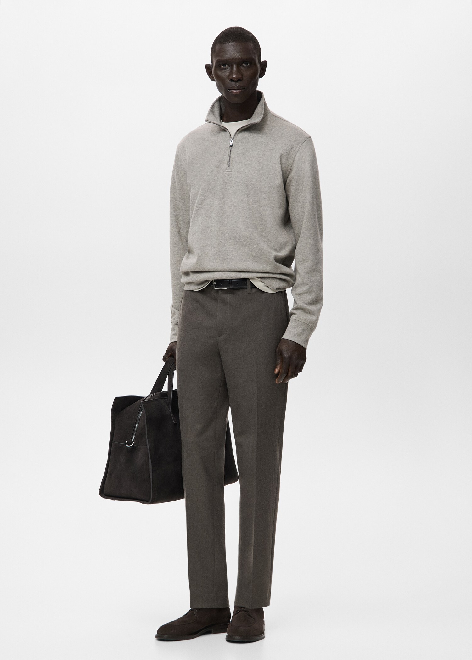 Sweat-shirt regular-fit col zippé - Plan général