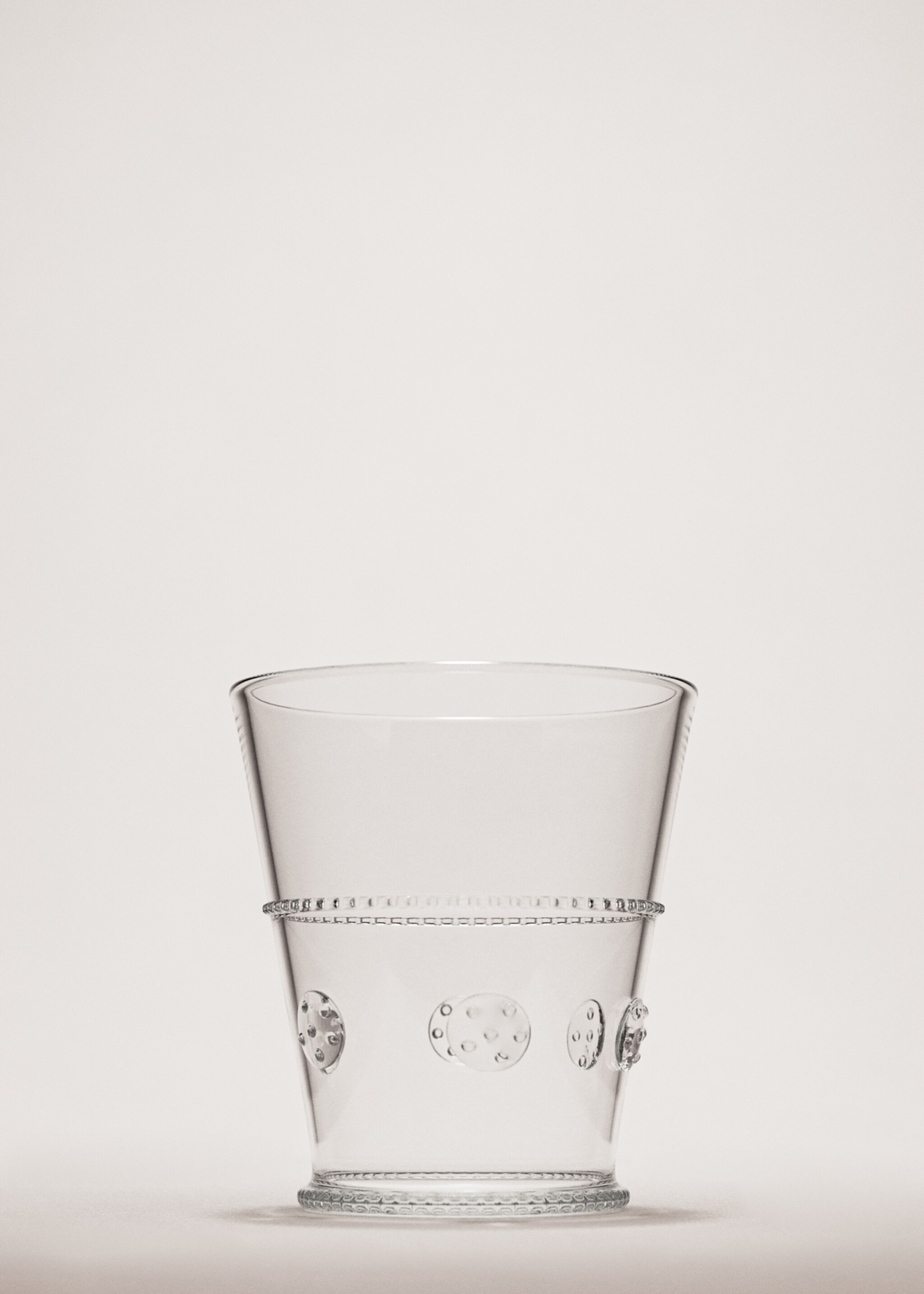 Transparent embossed borosilicate glass vase - General plane, Orange. Ref: 27062908-00.