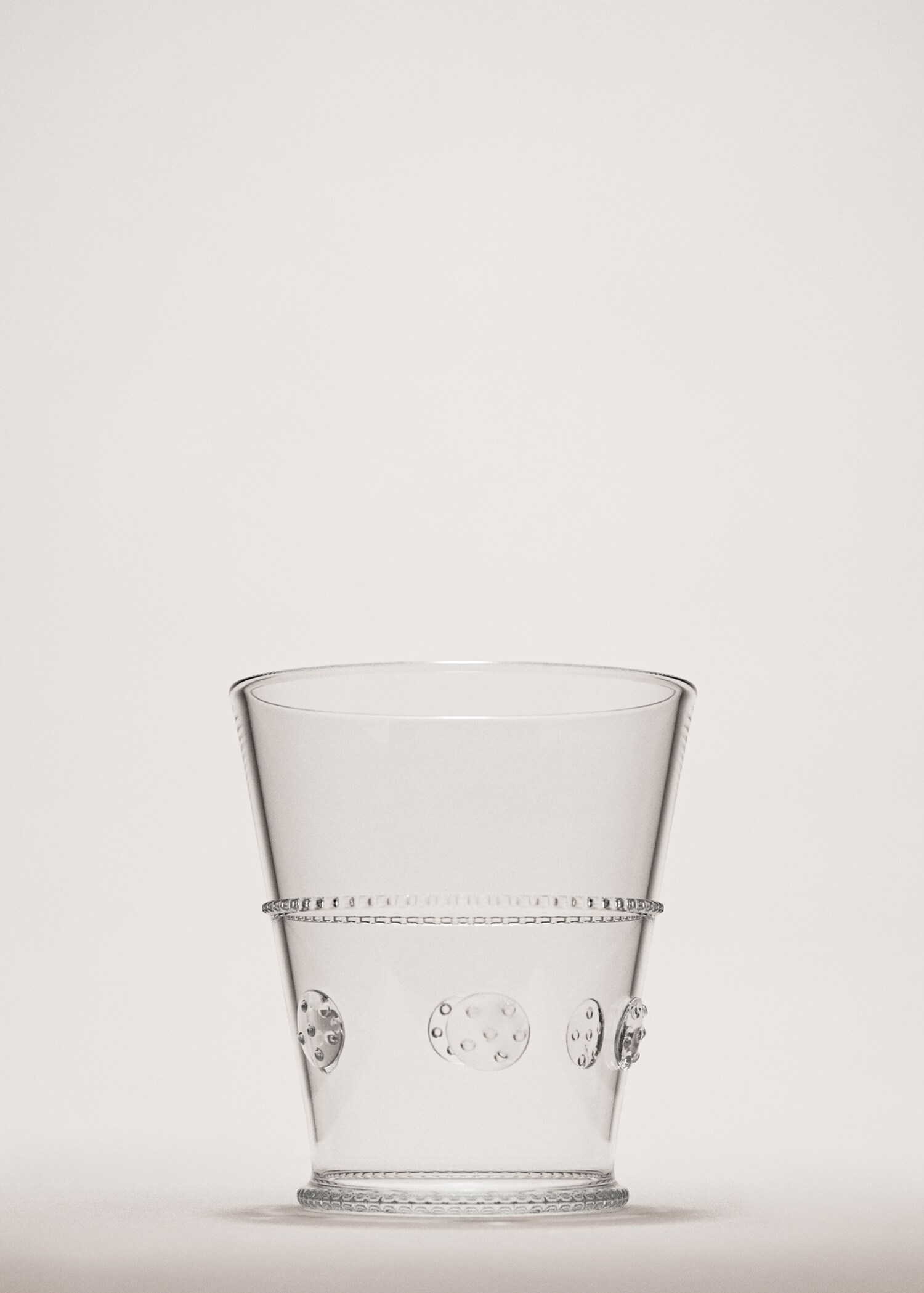 Transparent embossed borosilicate glass vase - General plane