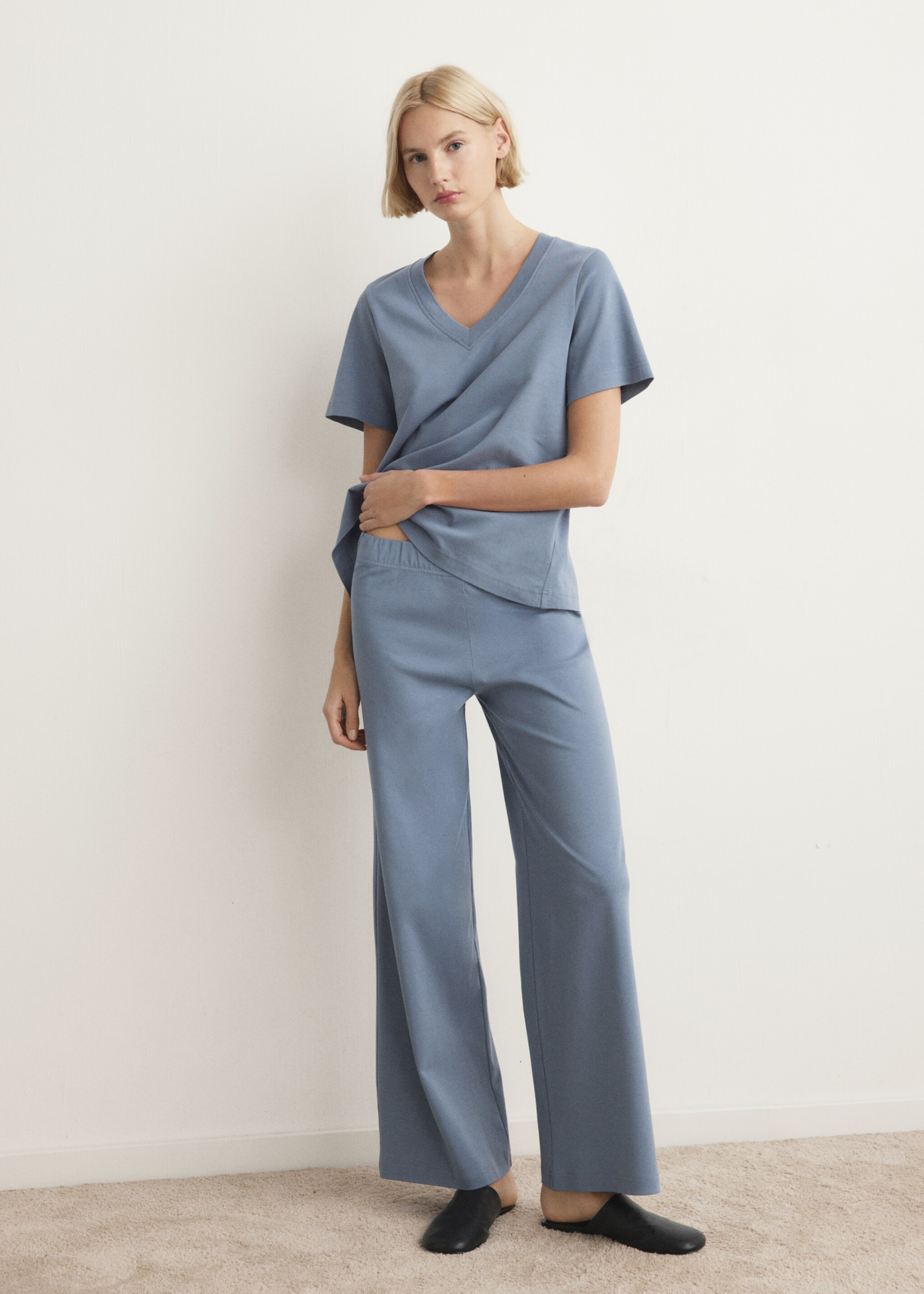 Cotton short-sleeved pyjama t-shirt - General plane, Blue. Ref: 27063317-00.