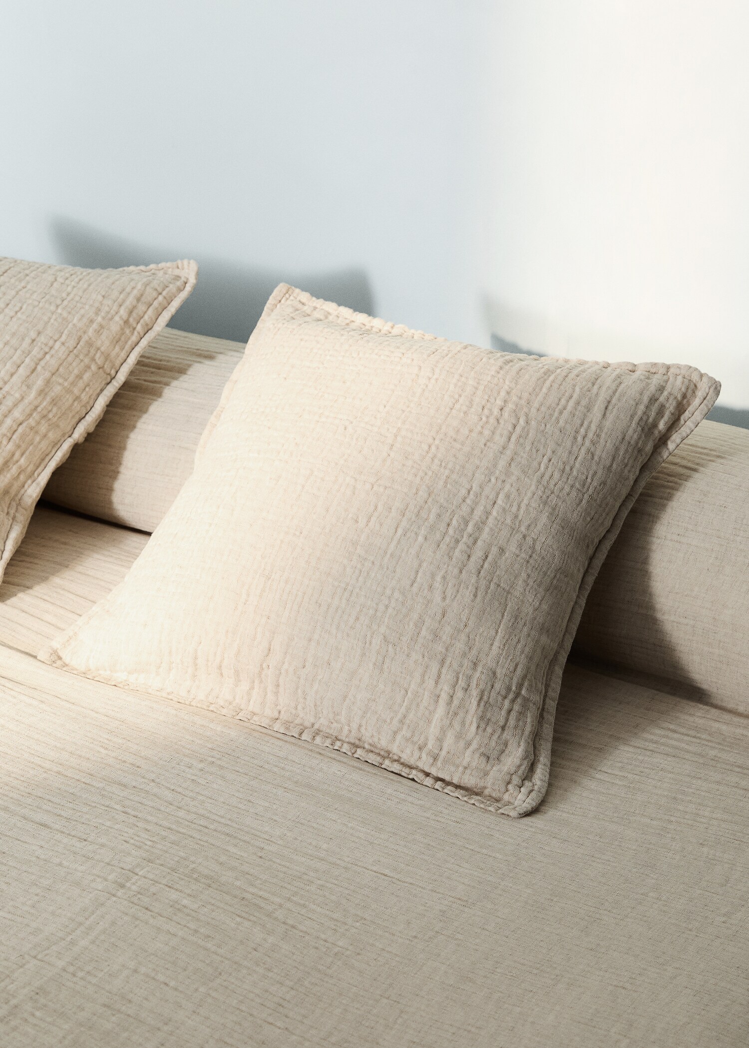 Kussensloop van linnen en katoen met geverfde draden, 50 x 50 cm - Overzichtstekening