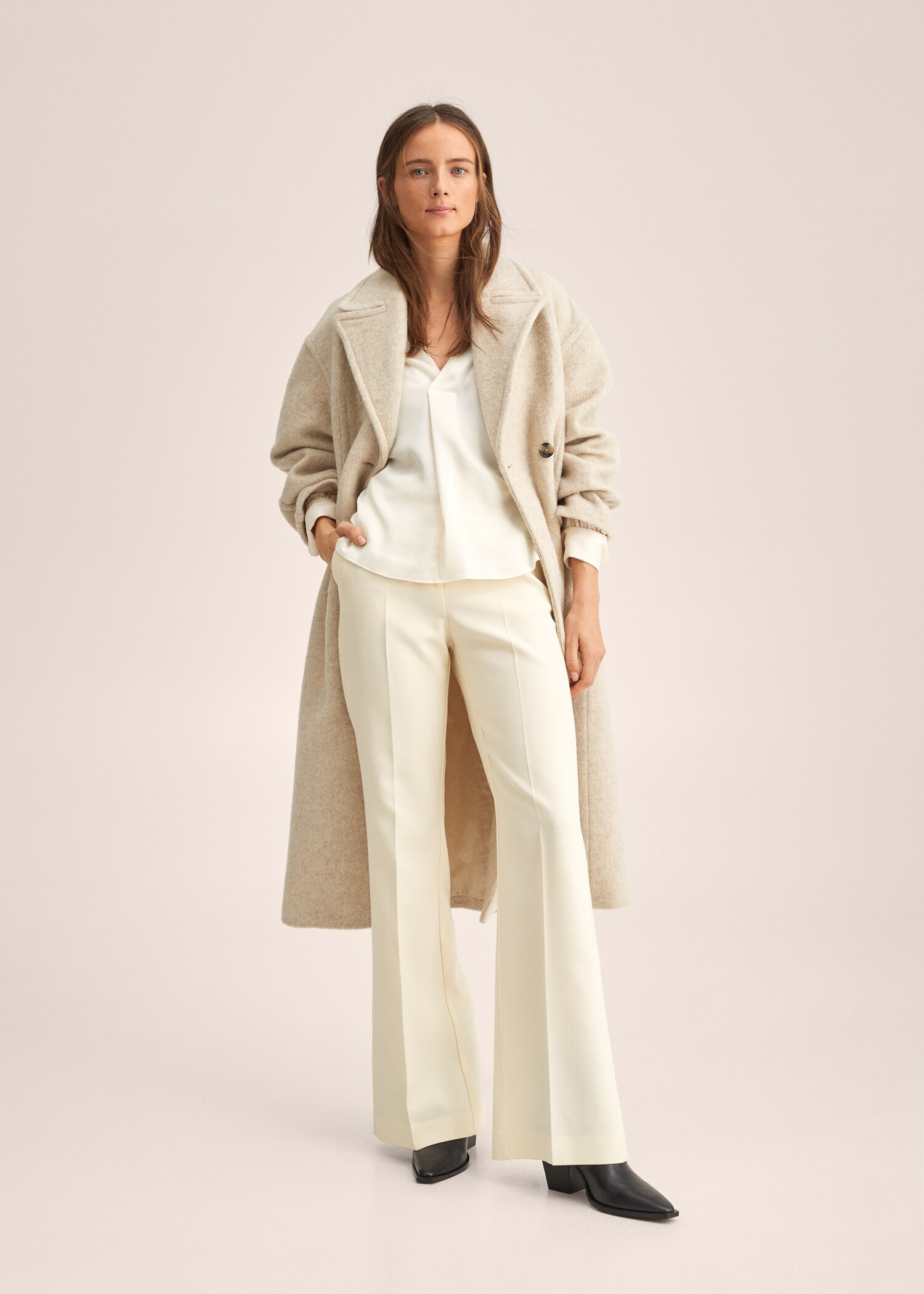 Satin finish flowy blouse - General plane