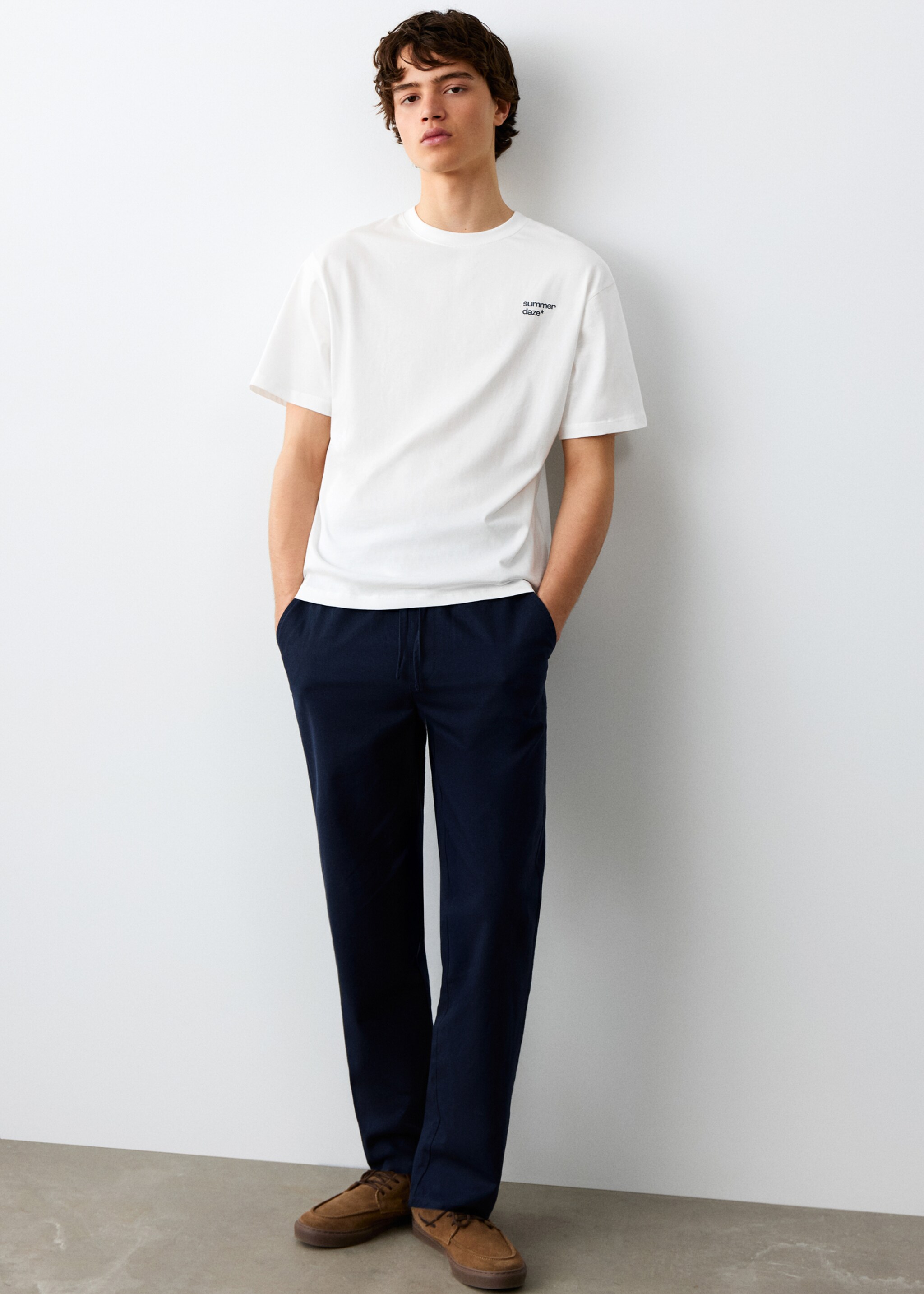 T-shirt imprimé manches courtes - Plan général, Blanc cassé. Ref: 27064050-00.