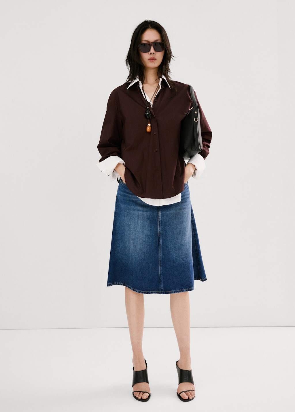 Midi denim skirt - image 2
