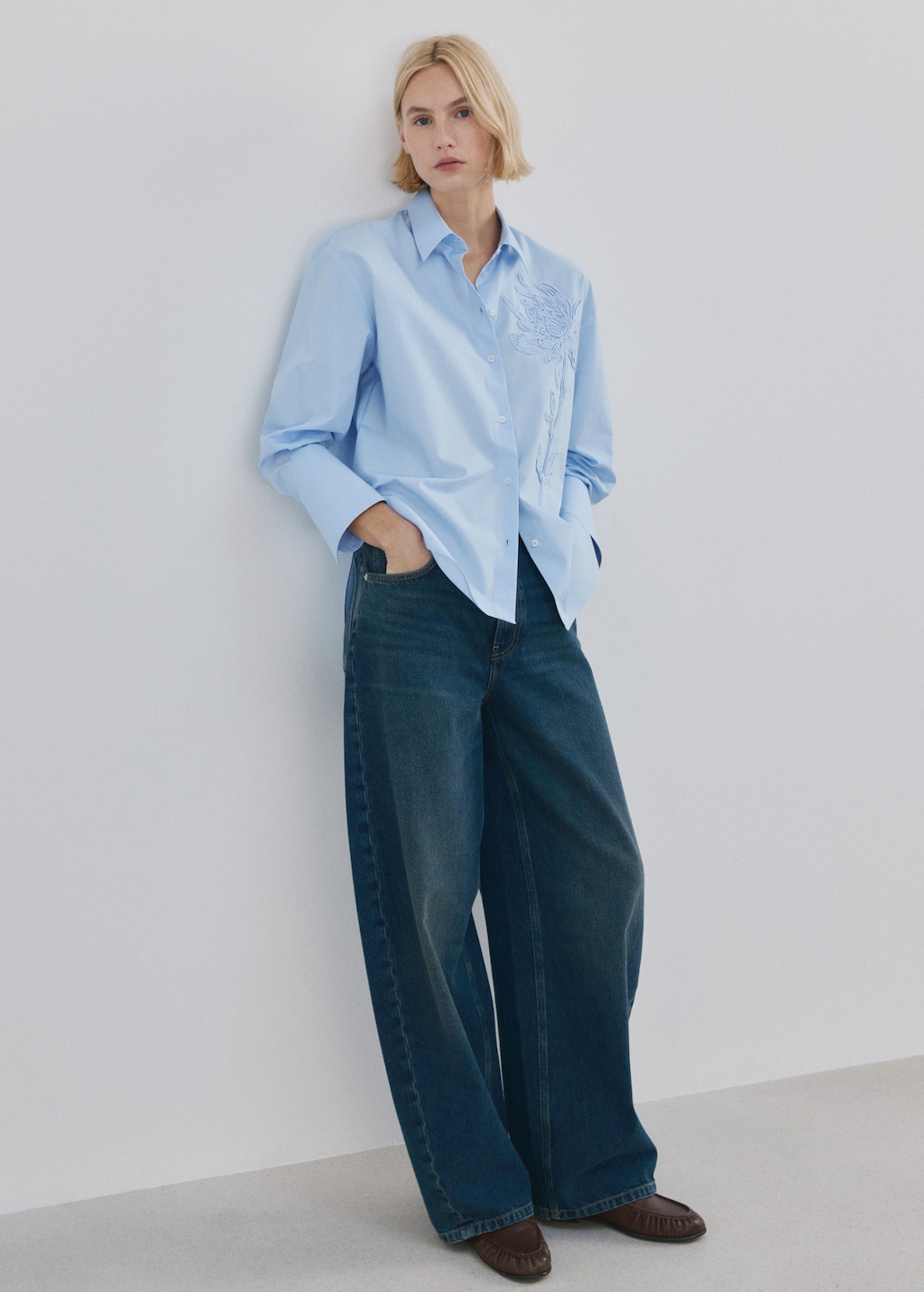 Floral embroidered shirt - image 2