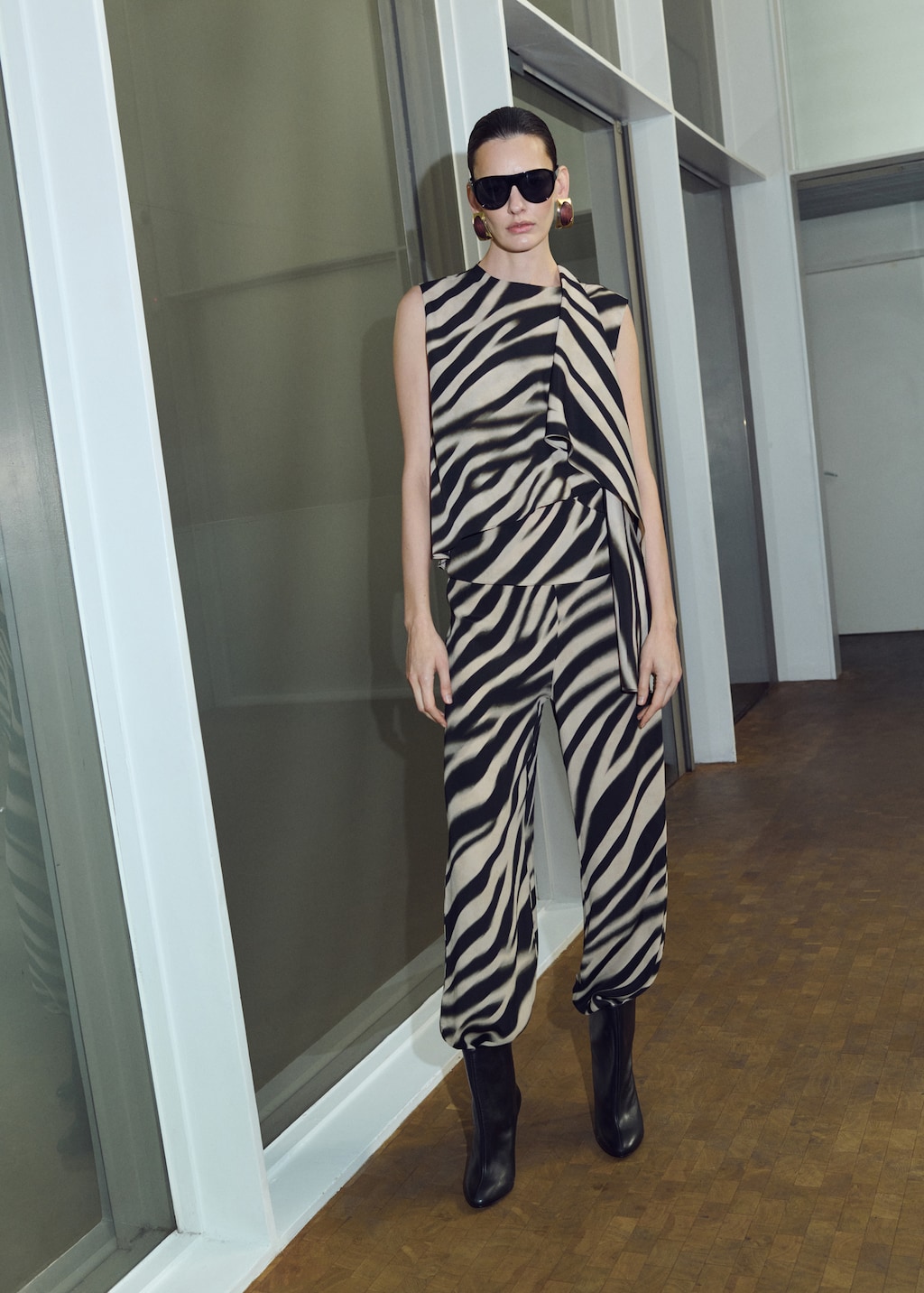 Printed foulard blouse