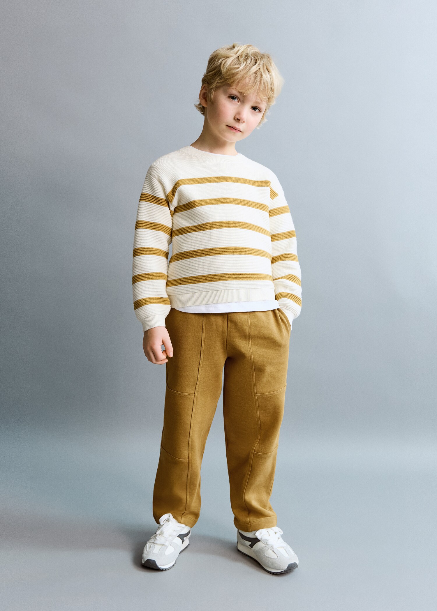 Striped ribbed-knit sweater - General plane