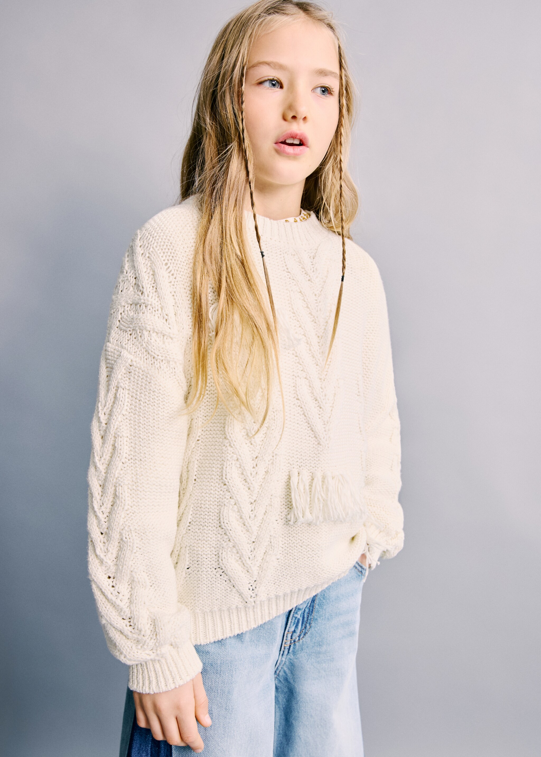 Jersei punt espiga - Pla general, Blanc trencat. Ref: 27064421-00.