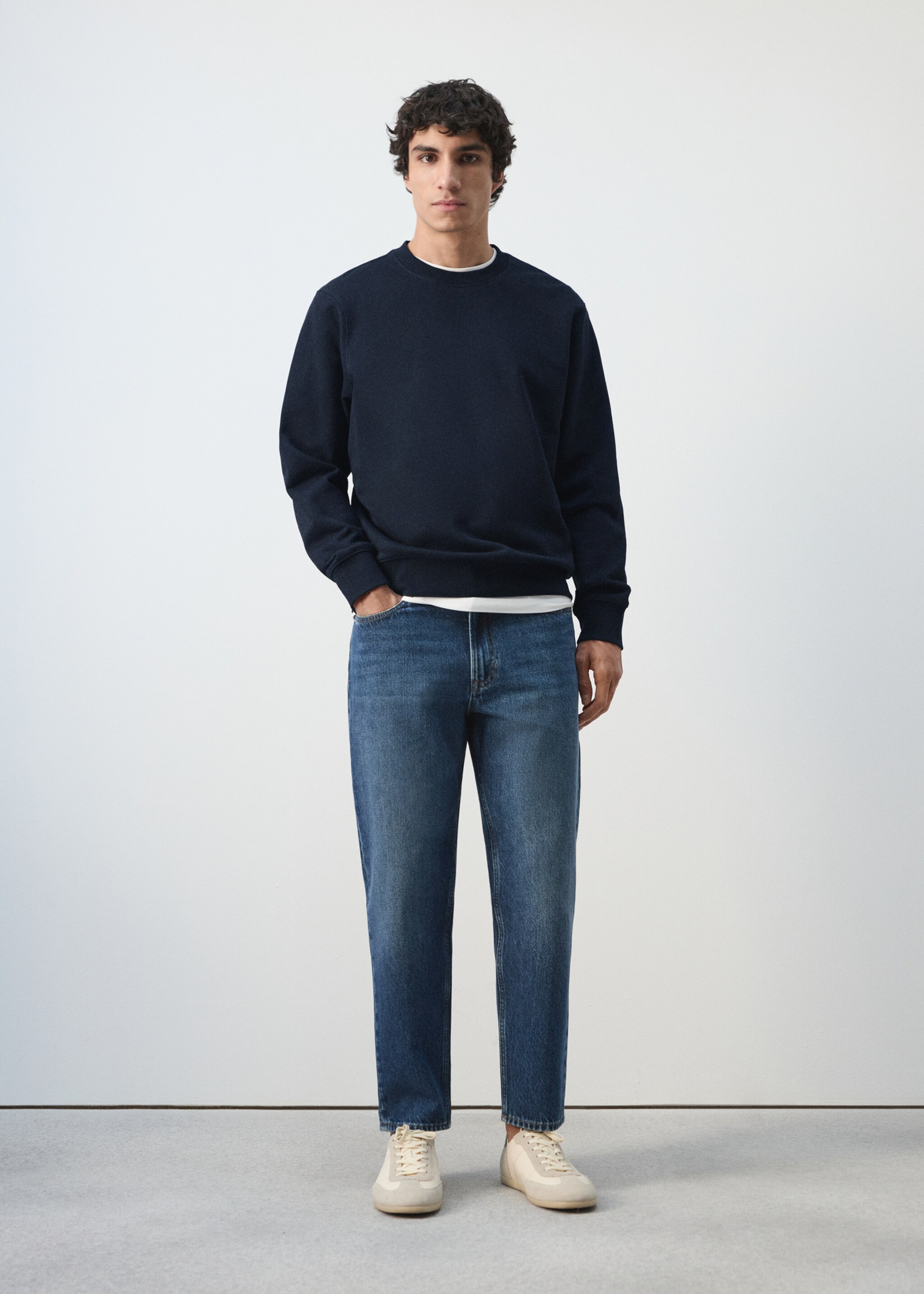100% cotton regular-fit sweatshirt - General plane, Navy. Ref: 27064430-00.
