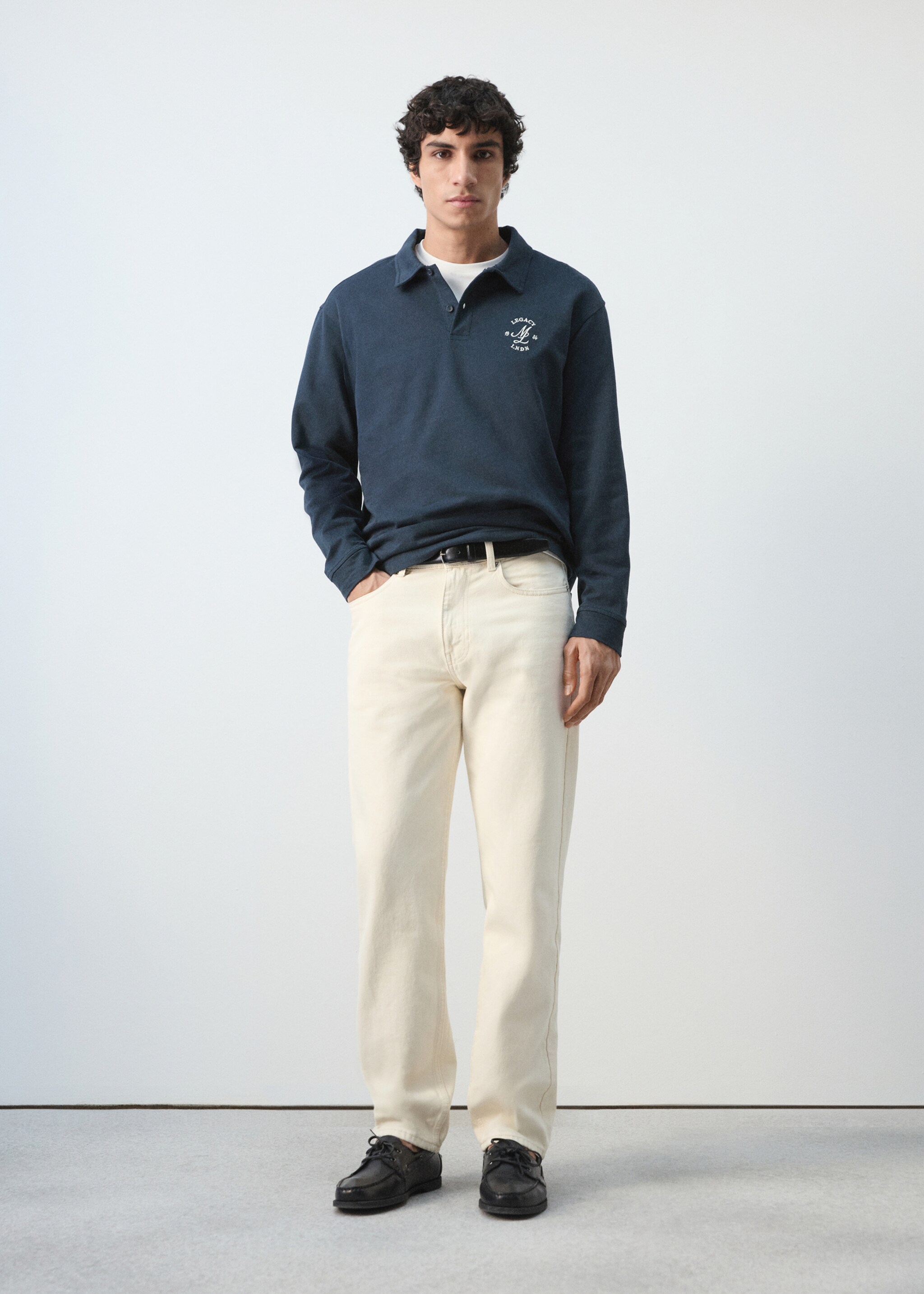 100% cotton polo shirt with graphic embroidery - General plane, Navy. Ref: 27064438-00.