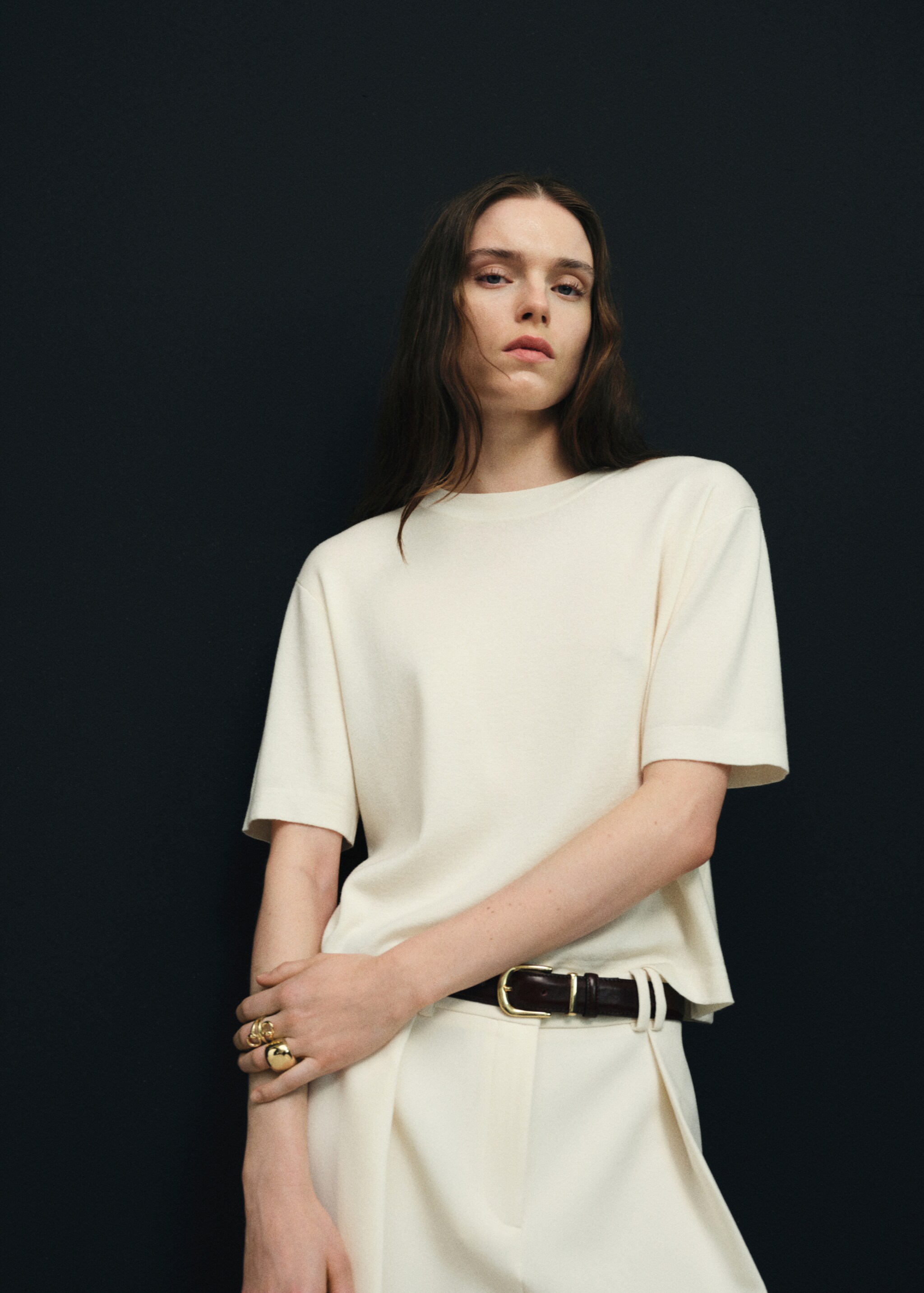 Buckle leather belt - General plane, Burgundy. Ref: 27064439-00.