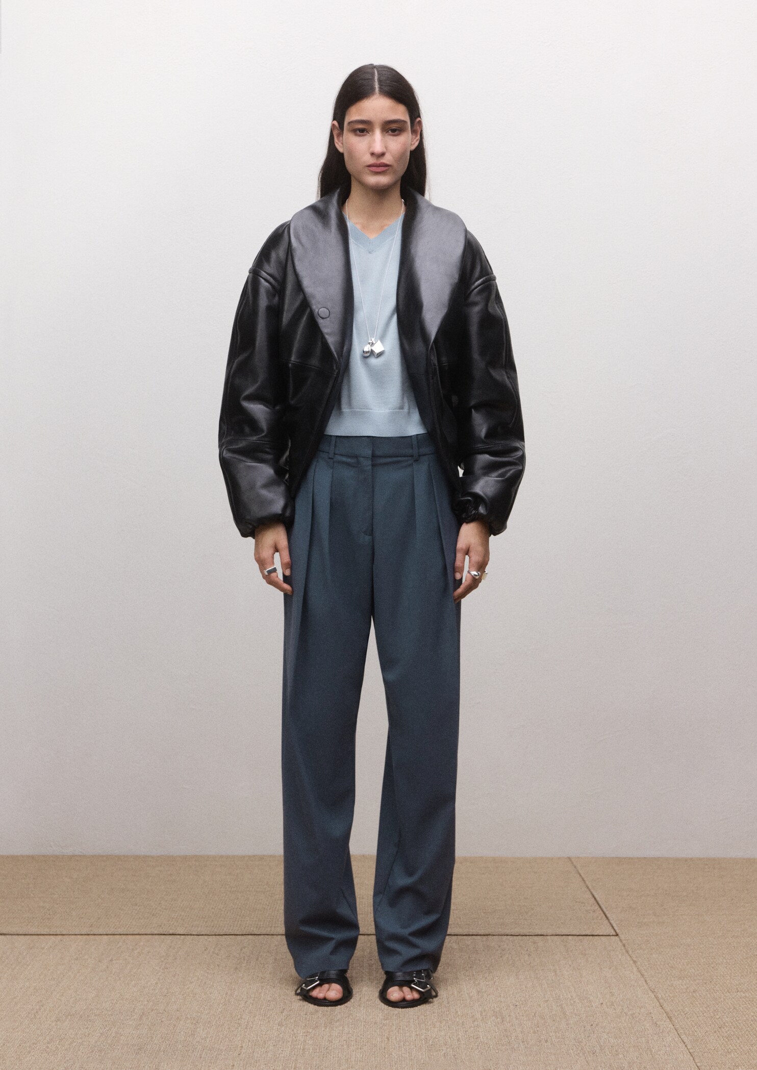 100% wool short-sleeved sweater - General plane