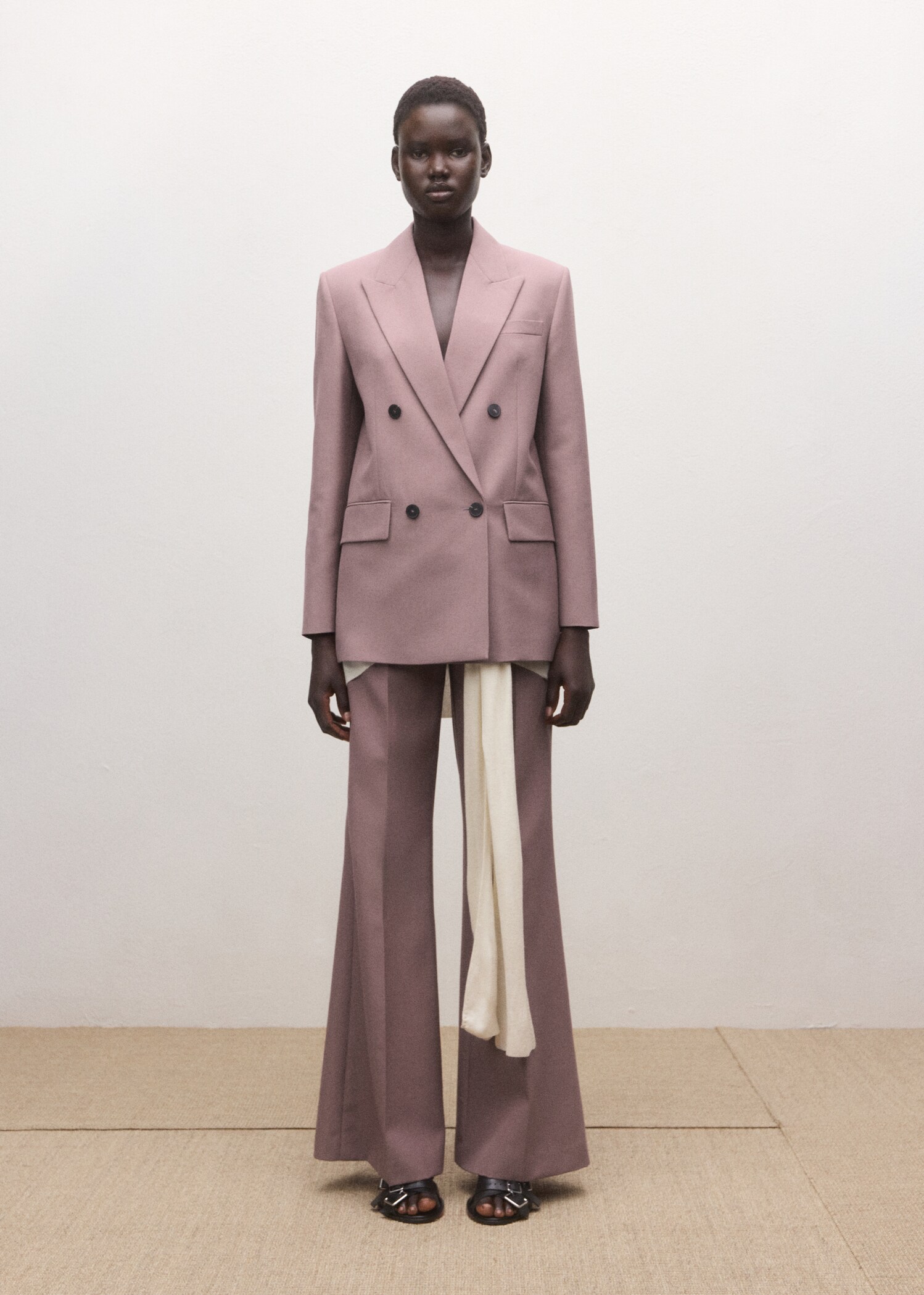 Double-breasted wool suit jacket - General plane