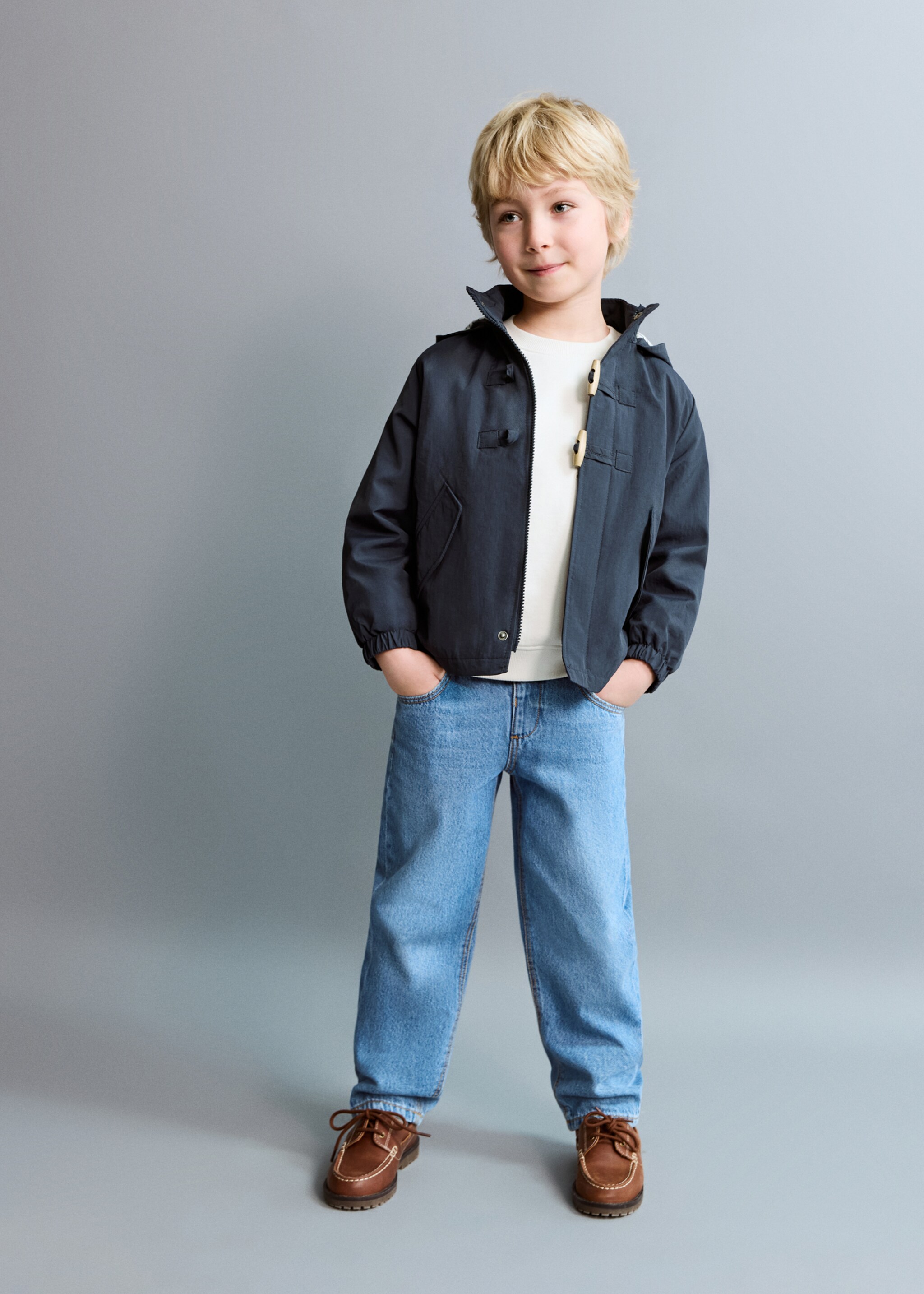 Hooded parka - General plane, Navy. Ref: 27064767-00.