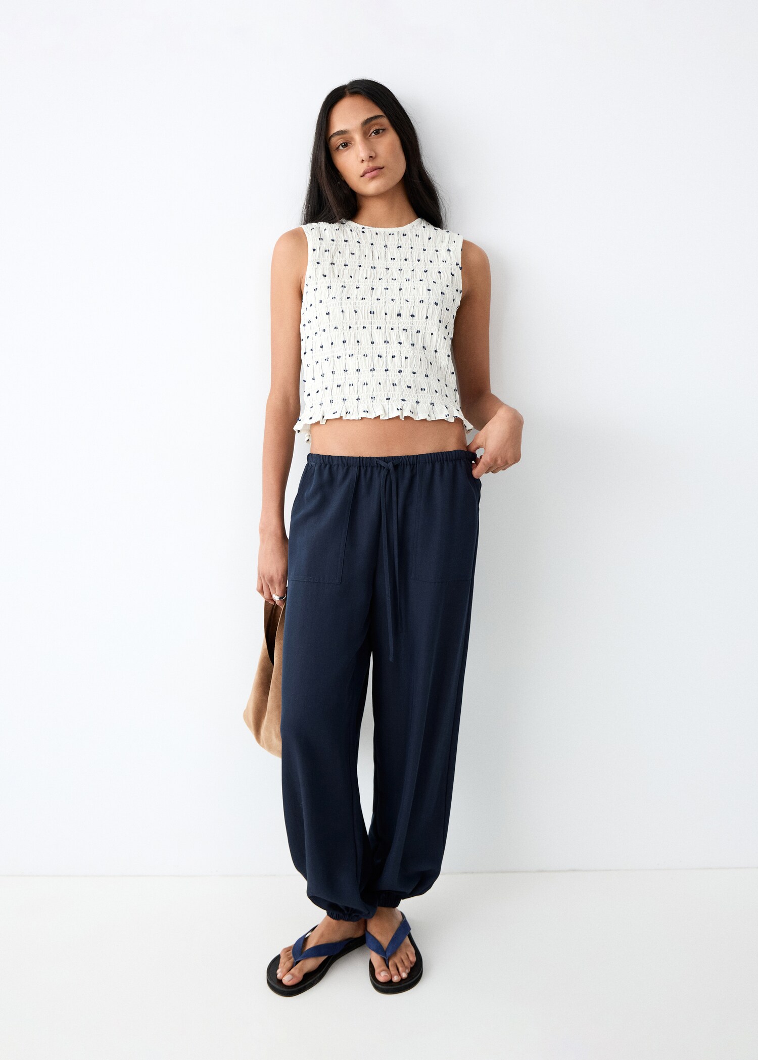 Embroidered ruched top - General plane