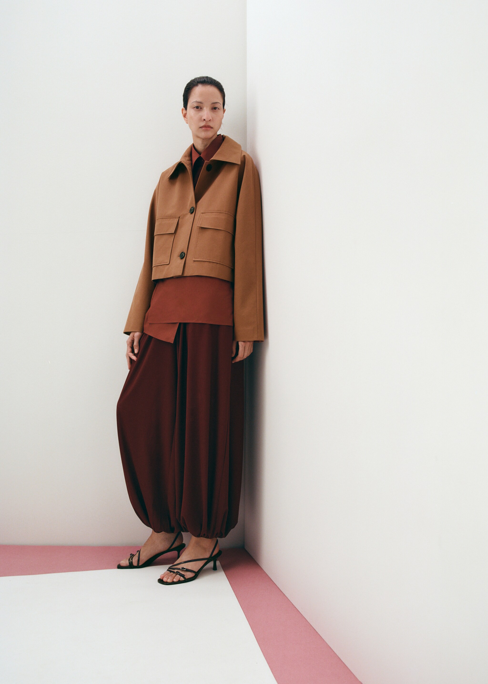 Cotton jacket with pockets - General plane, Medium Brown. Ref: 27065817-00.