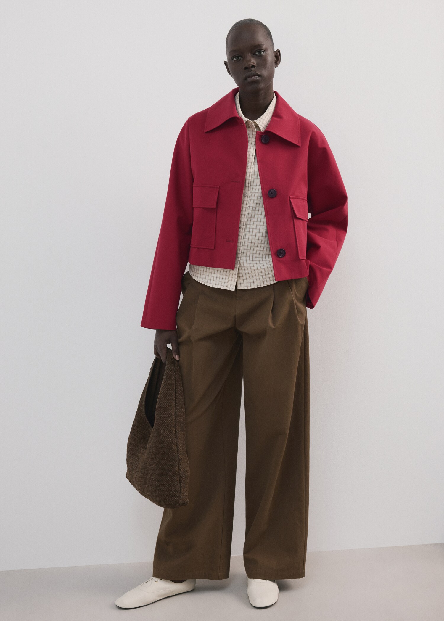 Cotton jacket with pockets - General plane