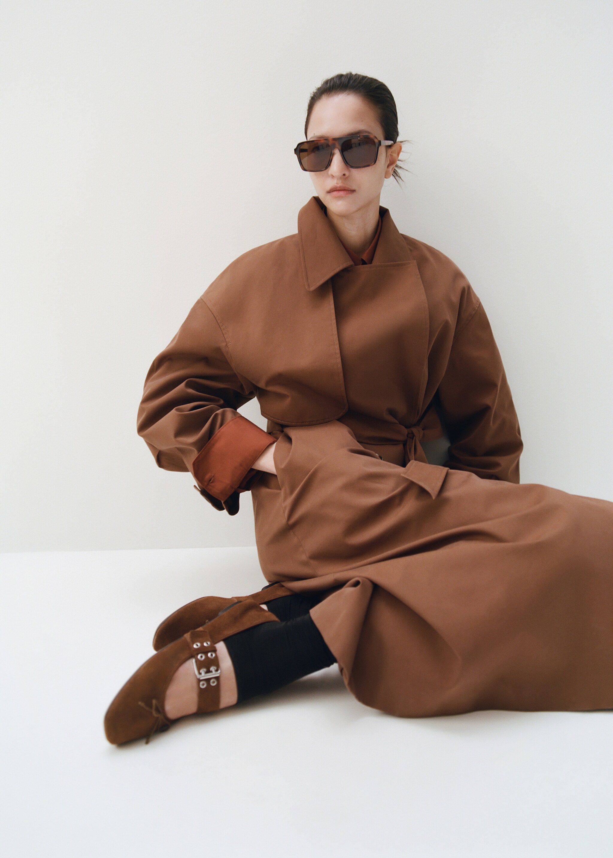 Ballerina flat with buckle closure - General plane, Chocolate. Ref: 27065820-00.