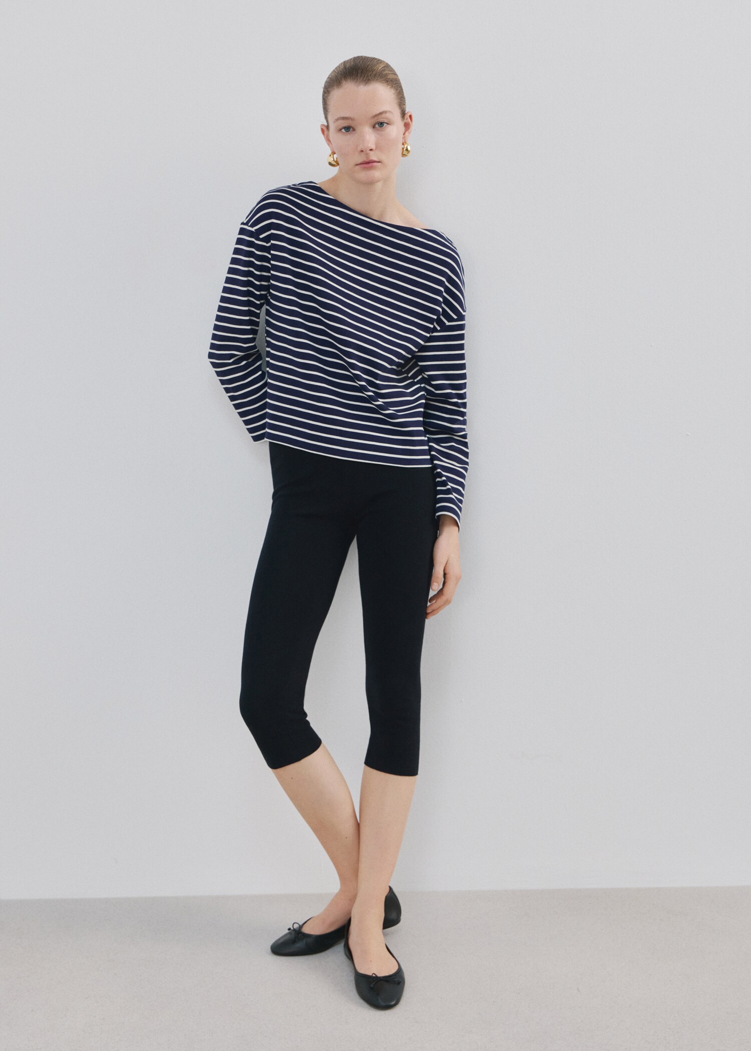 Striped boat neck sweatshirt - General plane