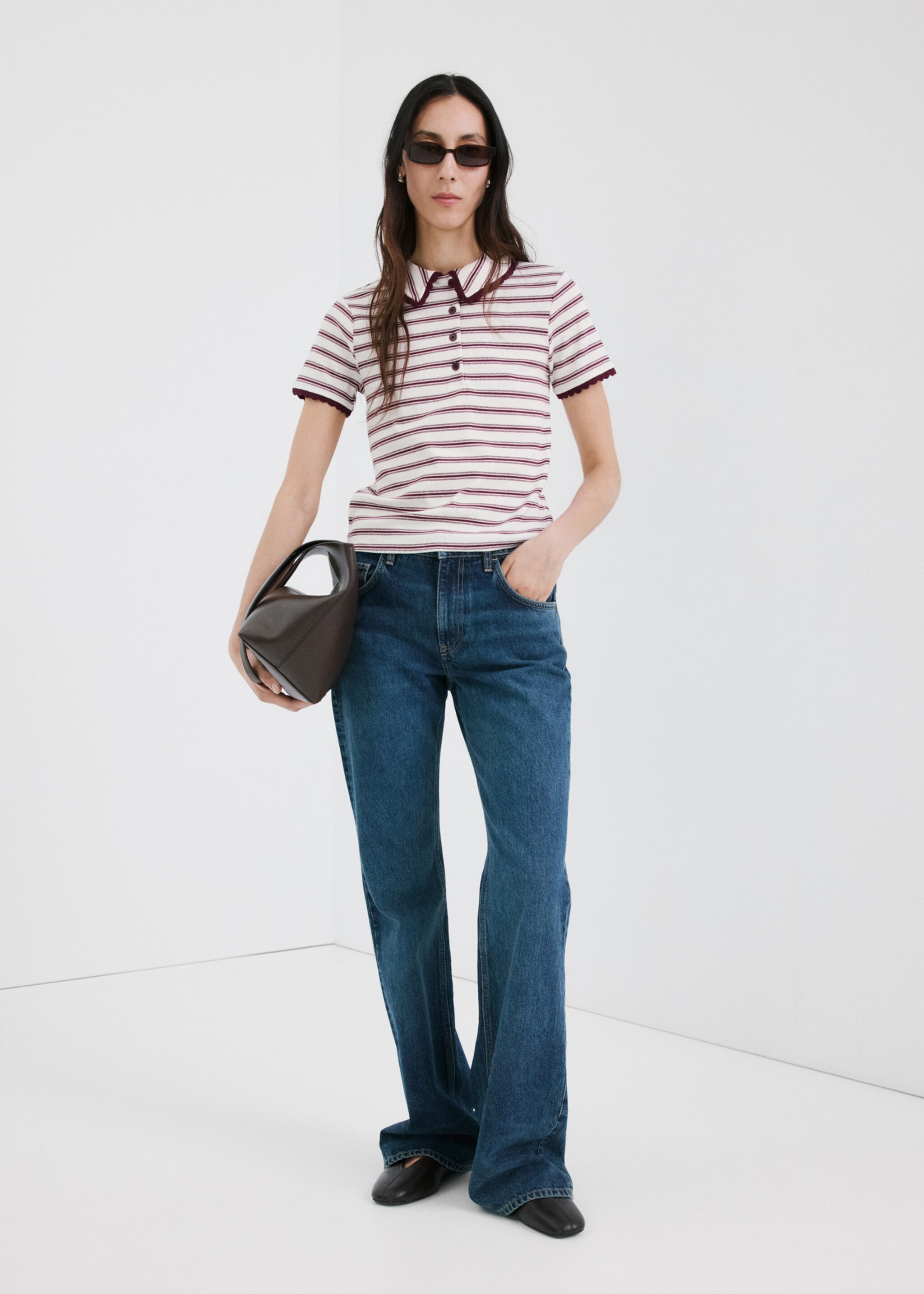 Polo à rayures festonnées - Plan général, Bordeaux. Ref: 27065825-00.