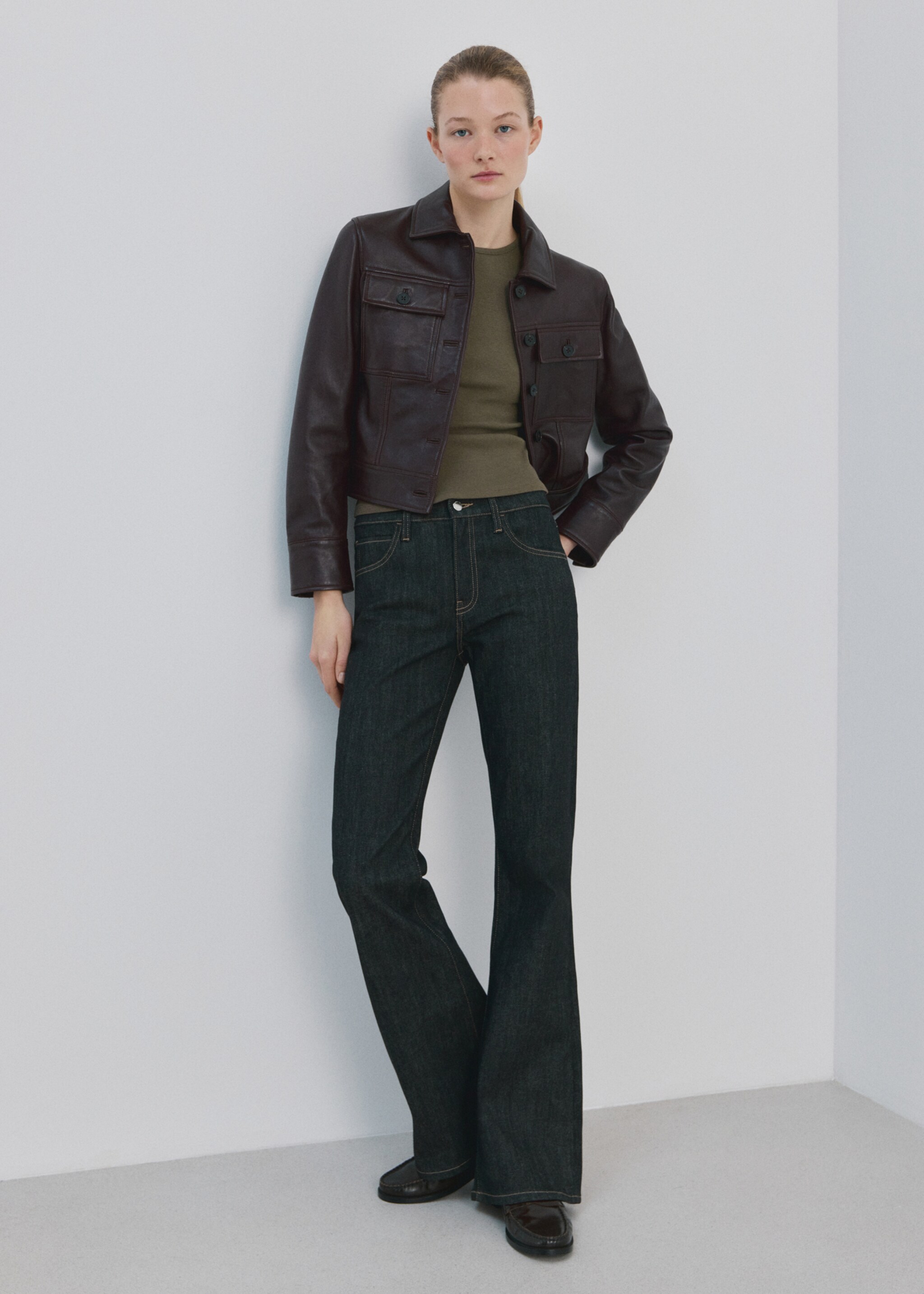 Ribbed cotton-blend top - General plane, Khaki. Ref: 27065830-00.