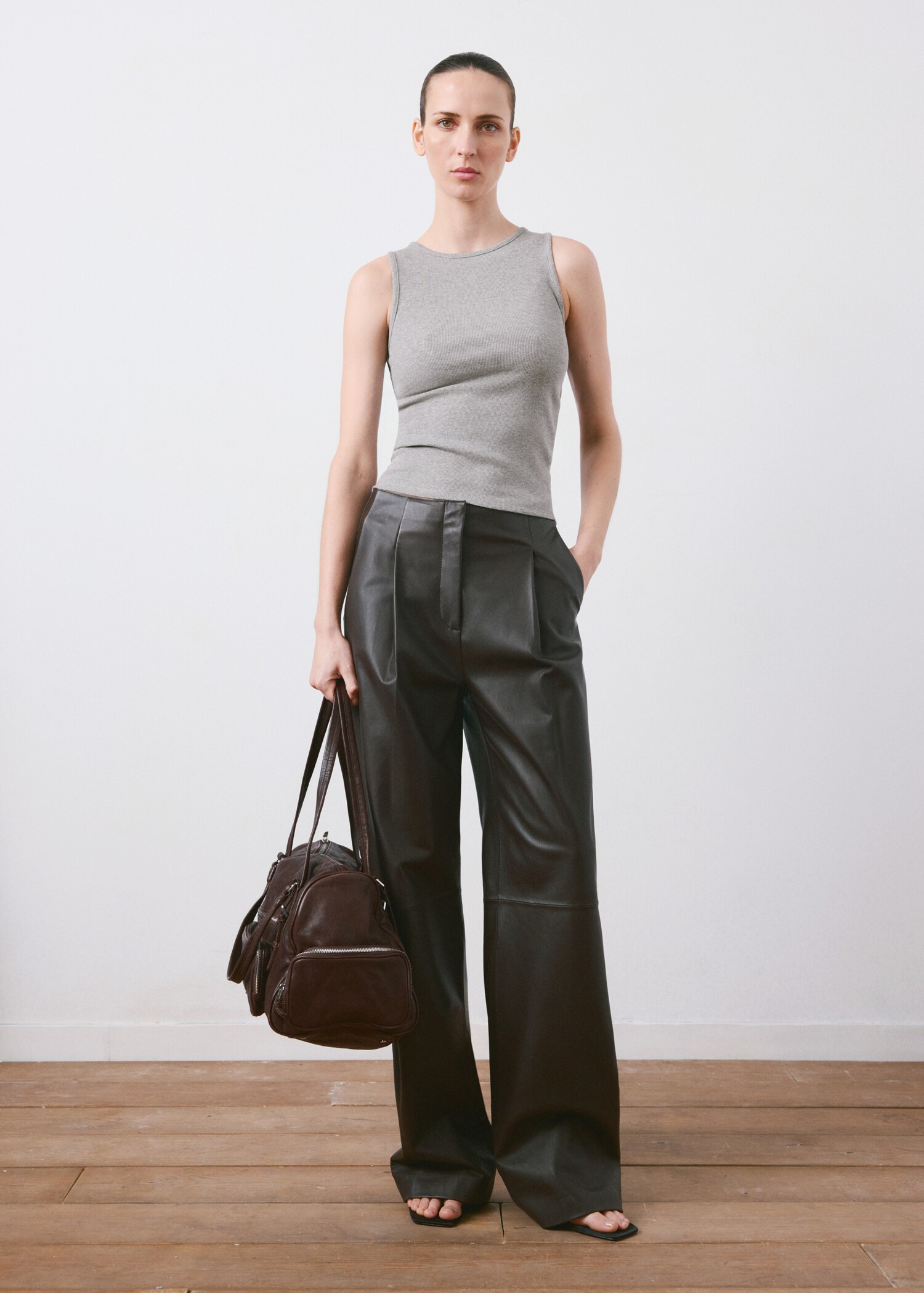 Top canalé algodón - Plano general