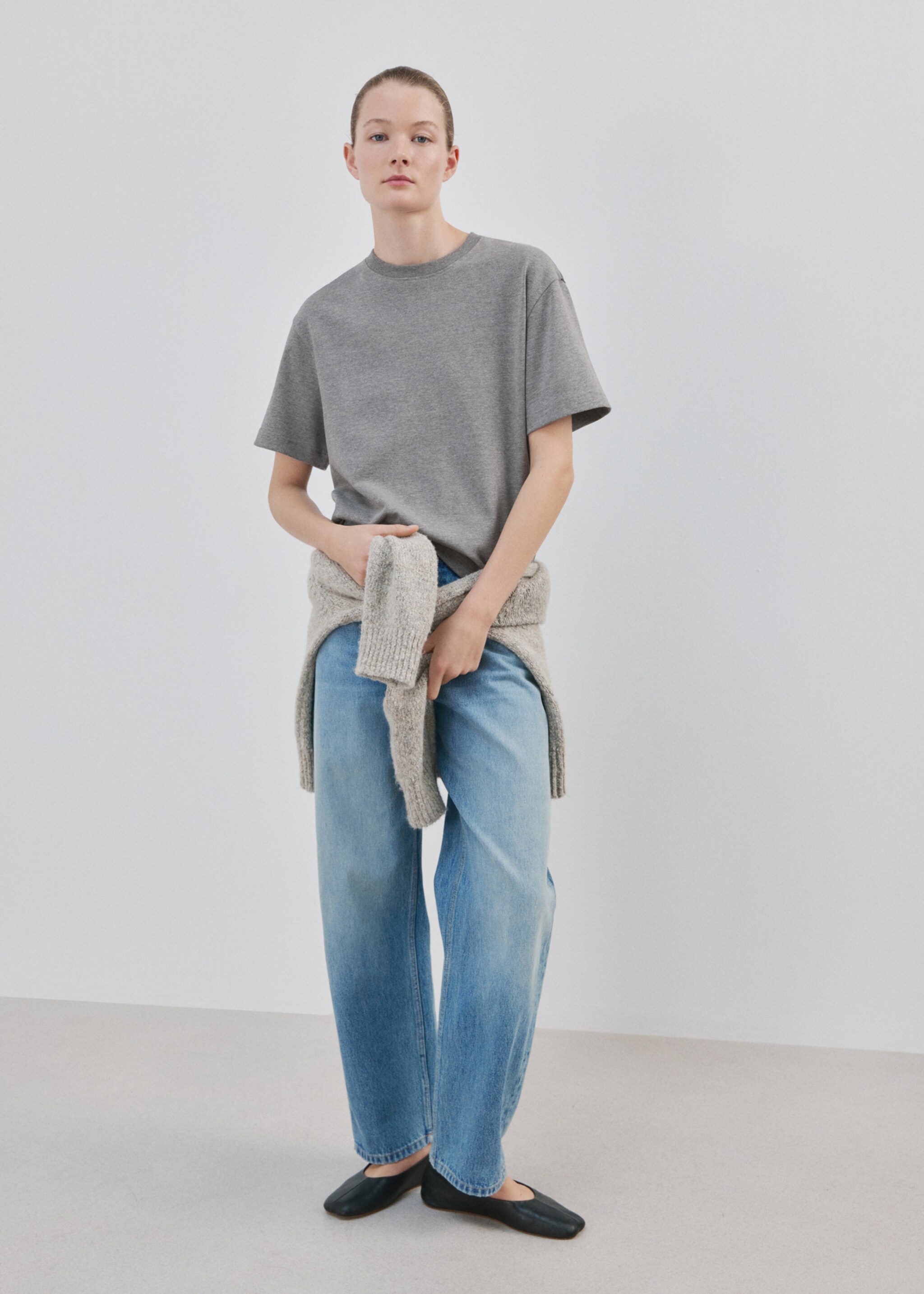 Oversized cotton t-shirt - General plane, Medium Heather Grey. Ref: 27065838-00.