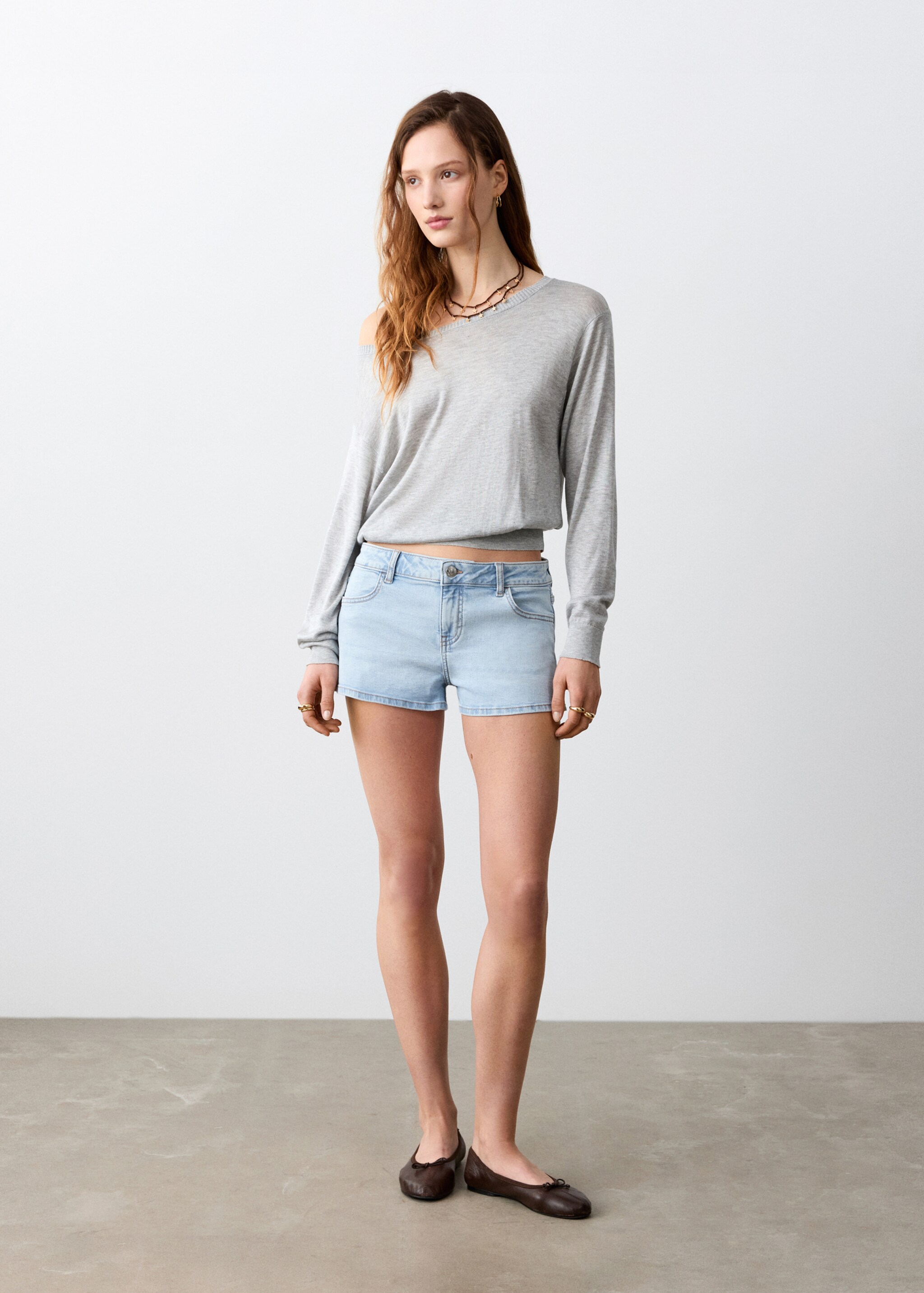 Low waist denim shorts - General plane, Light Blue. Ref: 27065935-00.