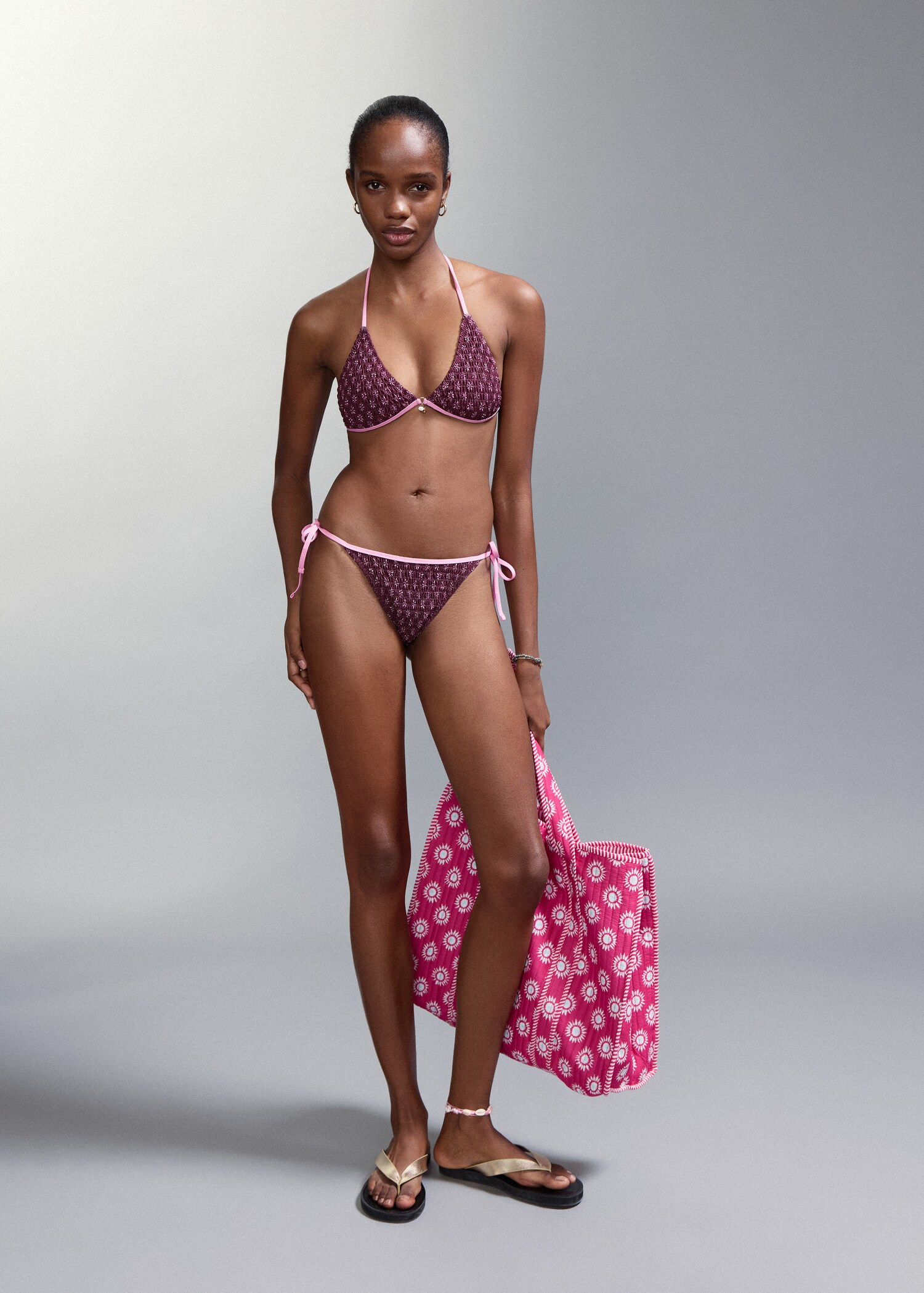 Ruched bikini with mid-rise bottoms - General plane