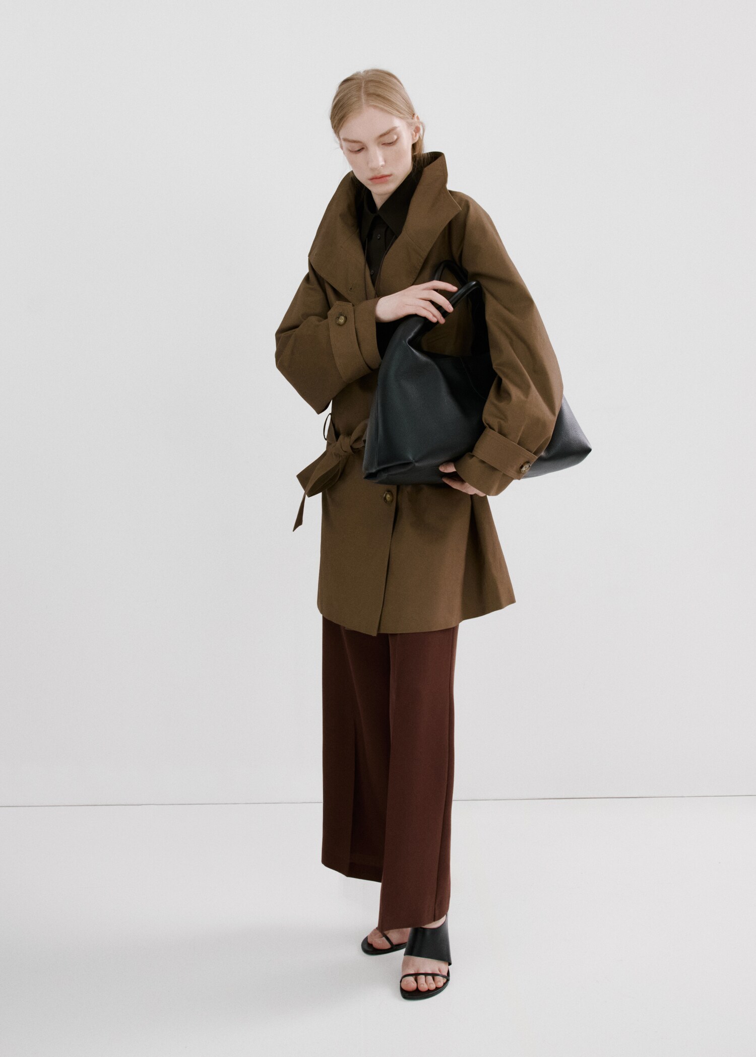 High-waisted lyocell pants - رؤية عامة