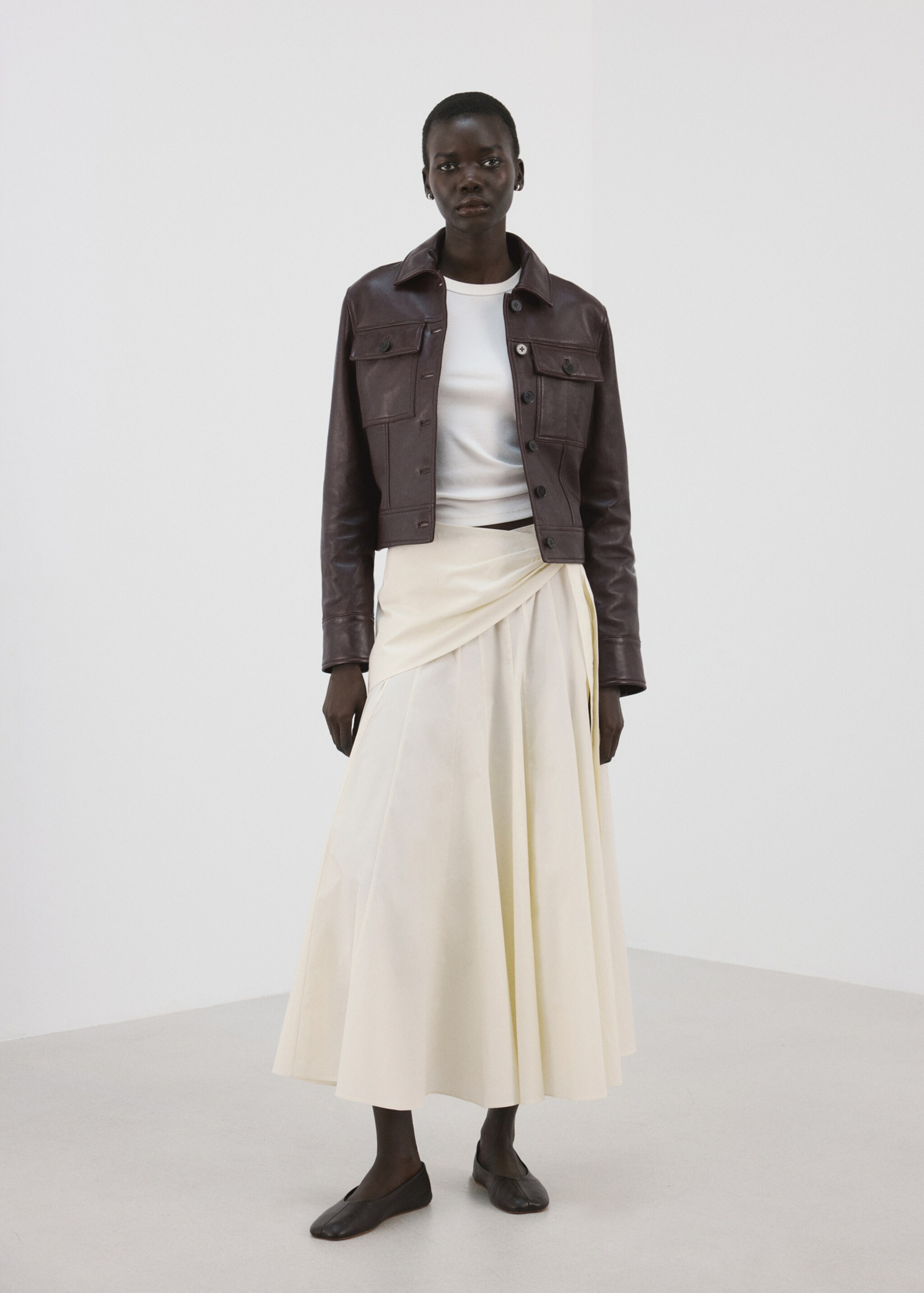 A-line skirt with handkerchief detail - General plane, Off White. Ref: 27065971-00.