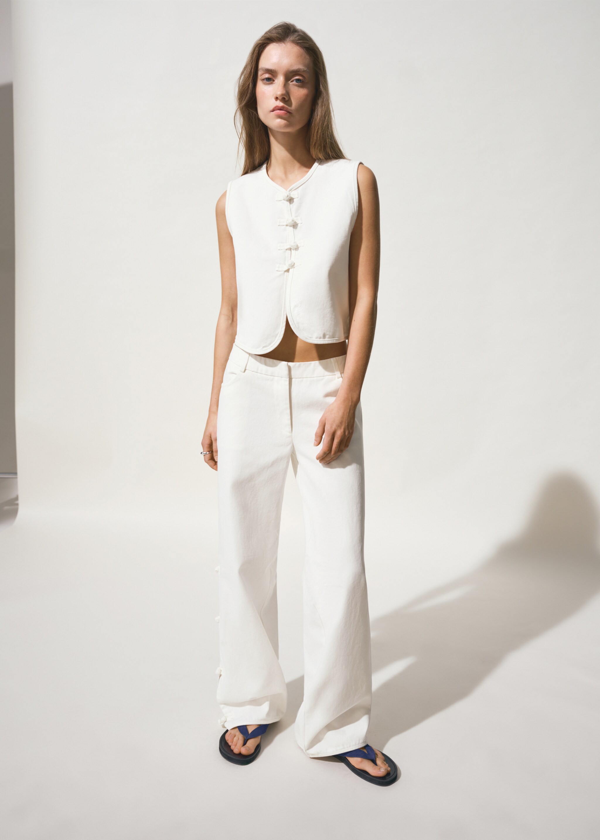 Cotton vest top - General plane, Off White. Ref: 27065975-00.