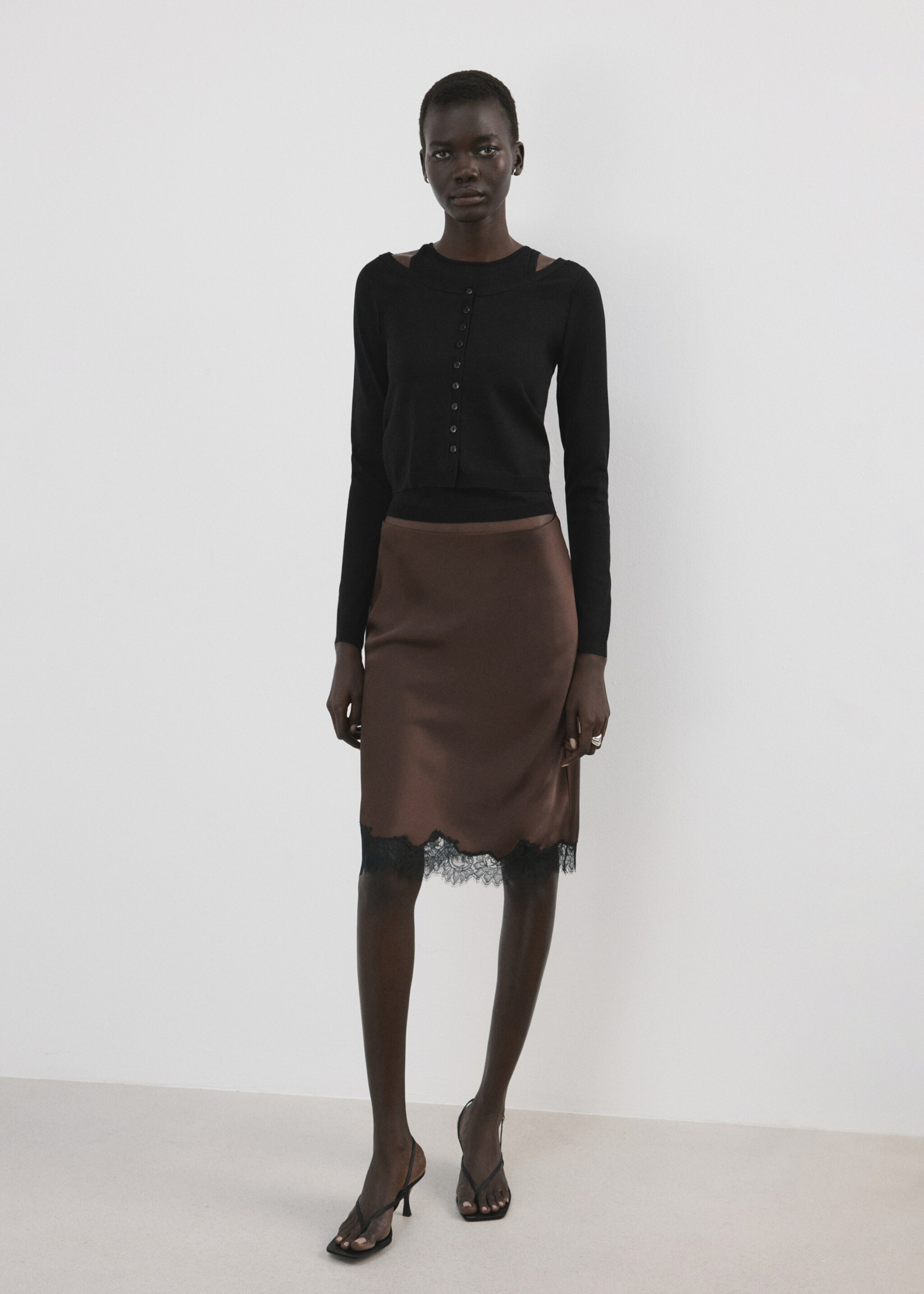 سترة محبوكة متناسقة - رؤية عامة, أسود. Ref: 27065979-00.