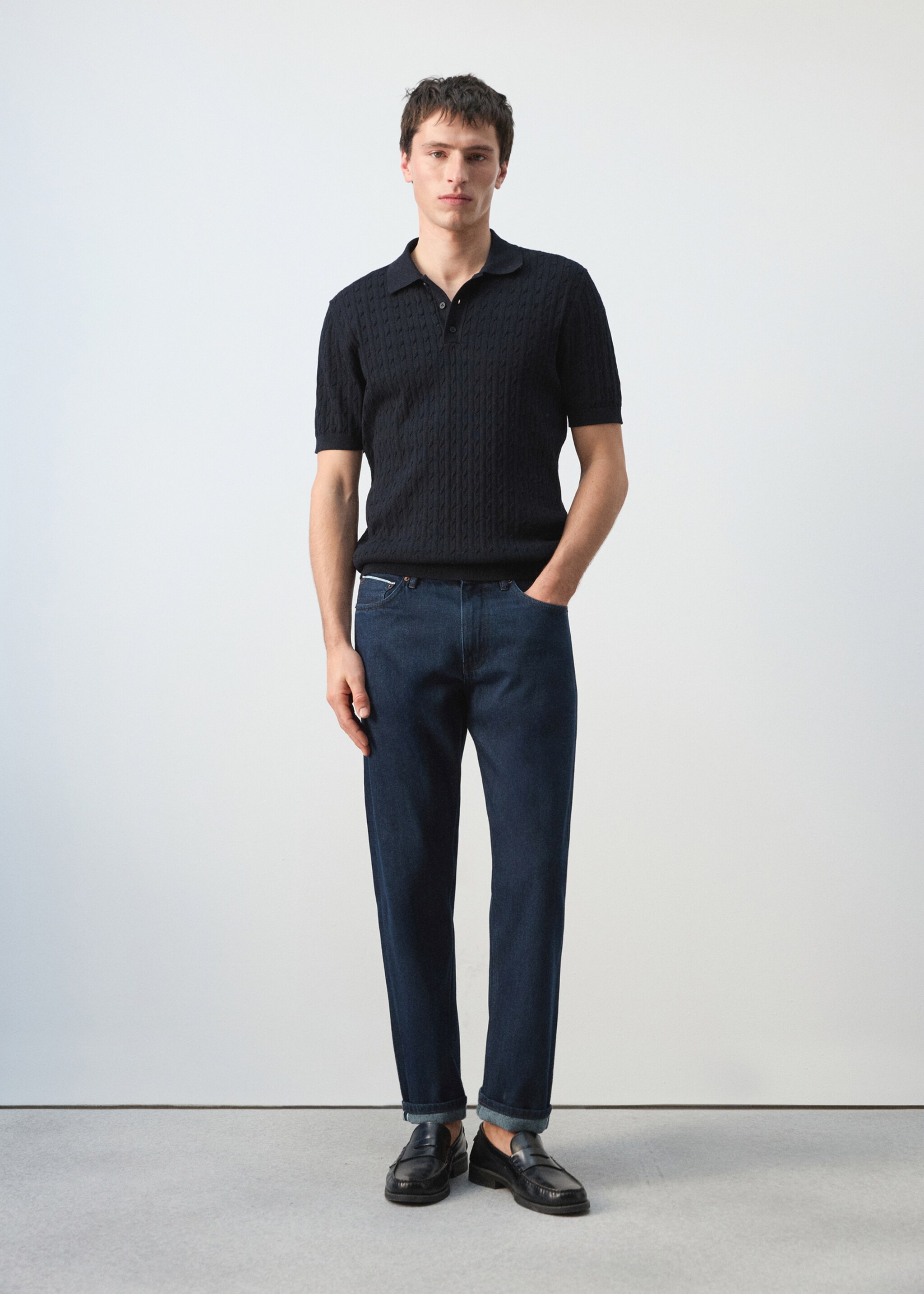 Jeans 100% Baumwolle Regular Fit Cropped - Allgemeine Ansicht, Blau. Ref: 27065982-00.