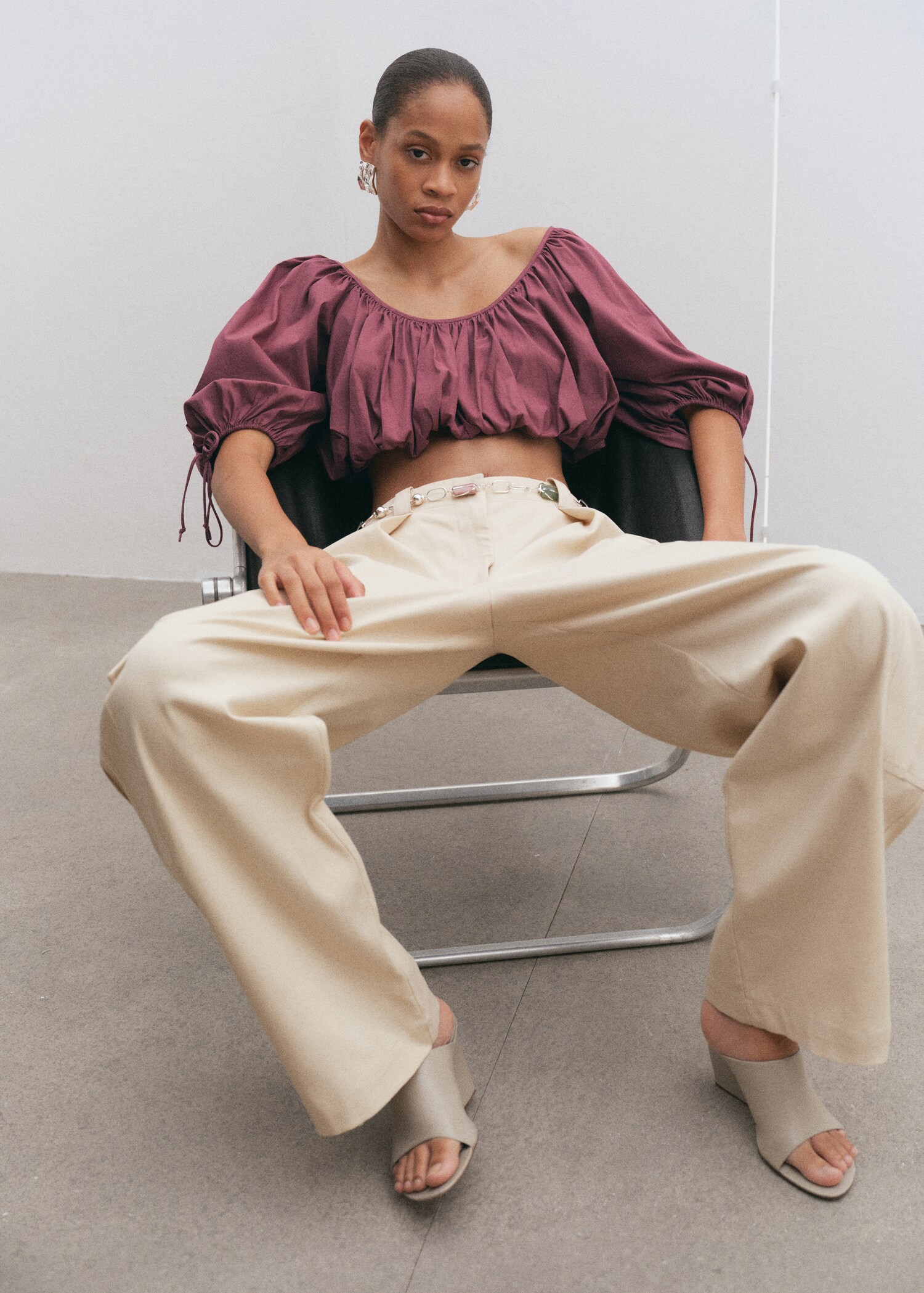 Sandàlies pell tacó falca - Pla general