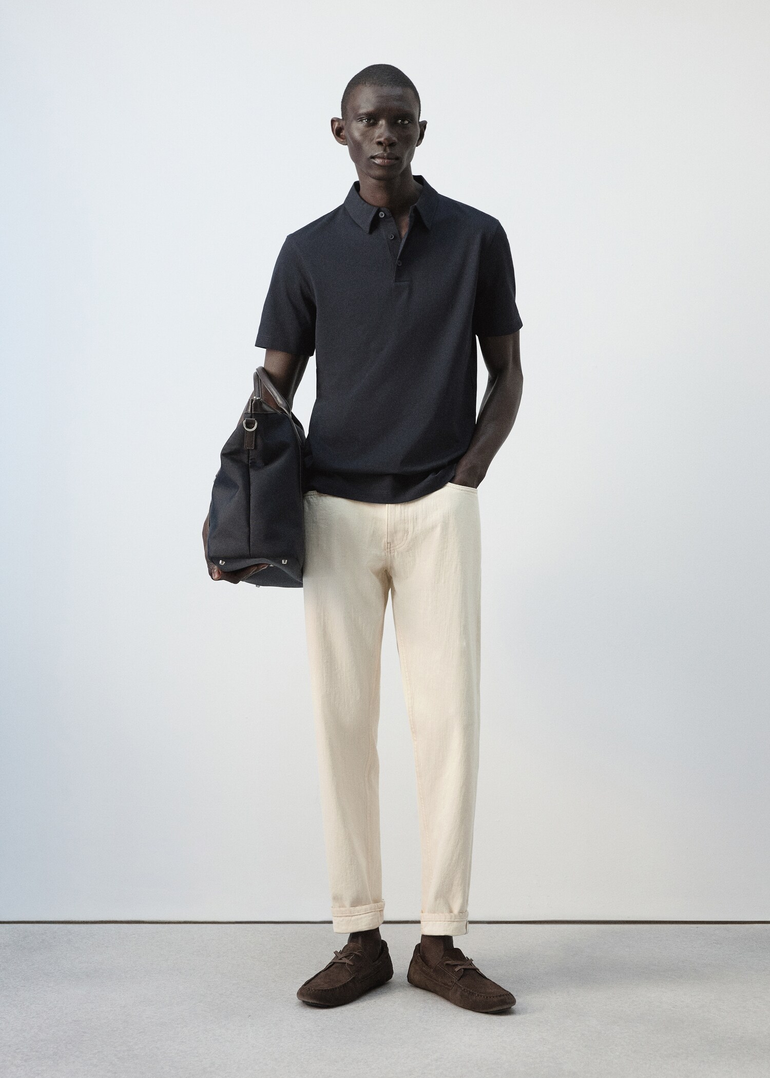 جينز 100% قطن بقصة منتظمة قصيرة - رؤية عامة