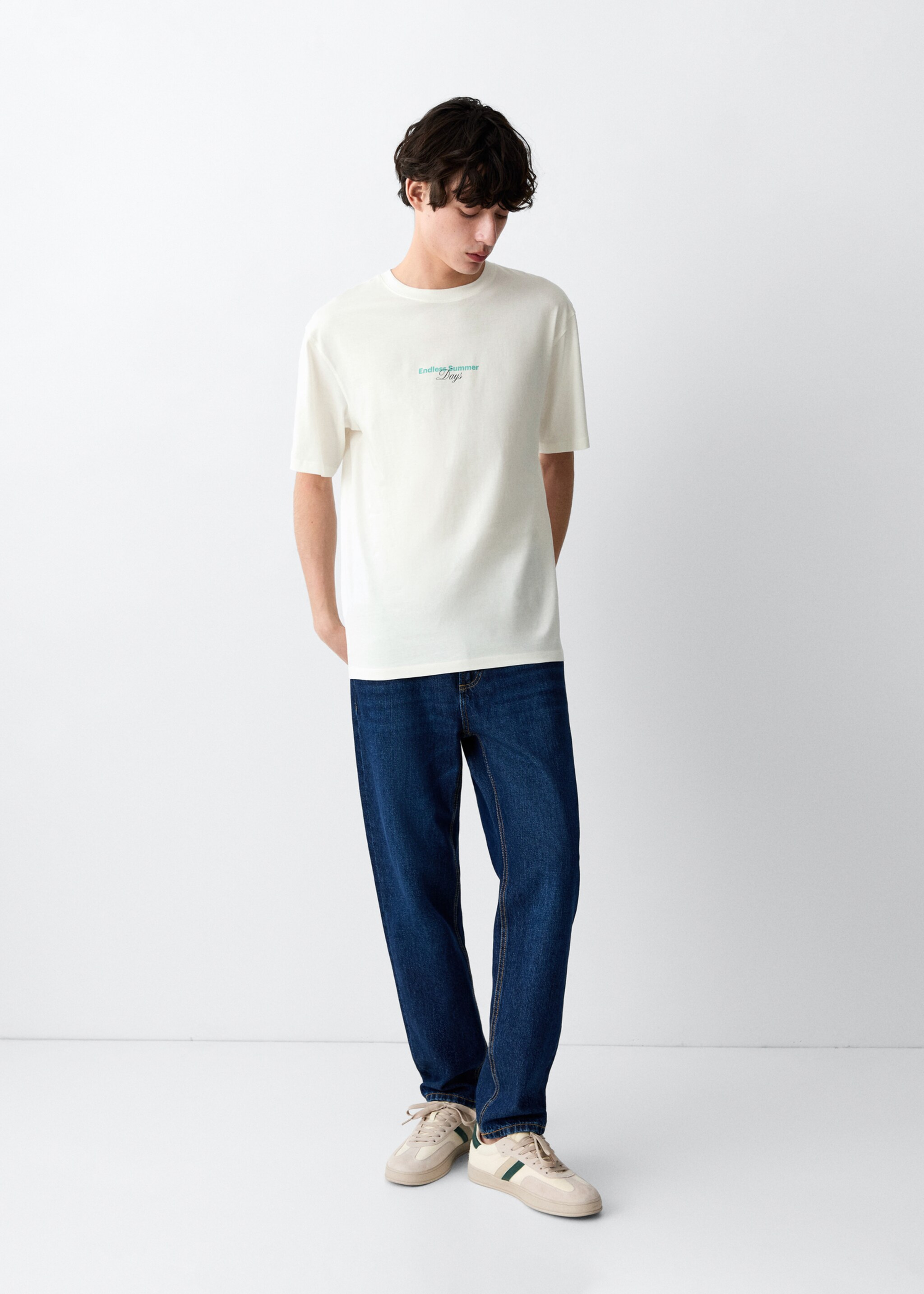 Printed cotton-blend t-shirt - General plane, Off White. Ref: 27066746-00.