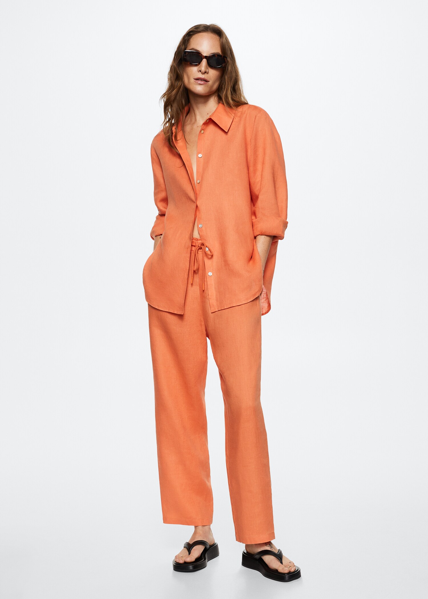 100% linen trousers - General plane