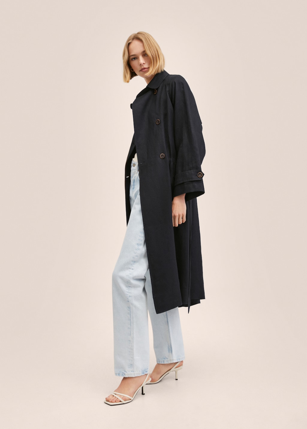 100 linen trench coat Women MANGO Pakistan