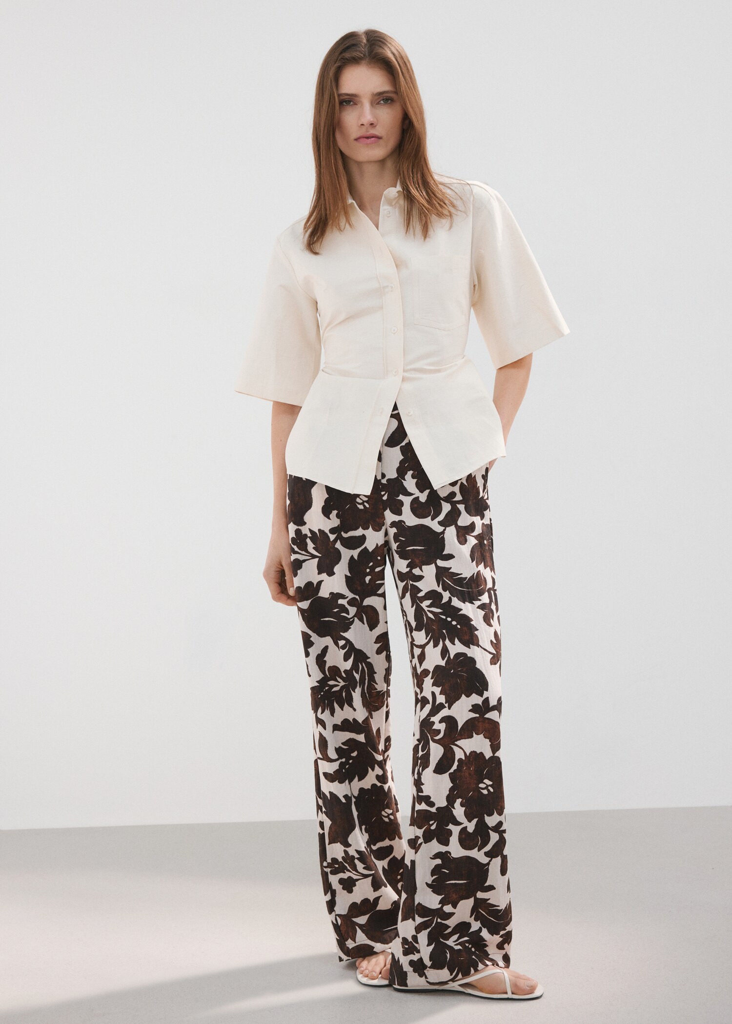 Floral print trousers - General plane