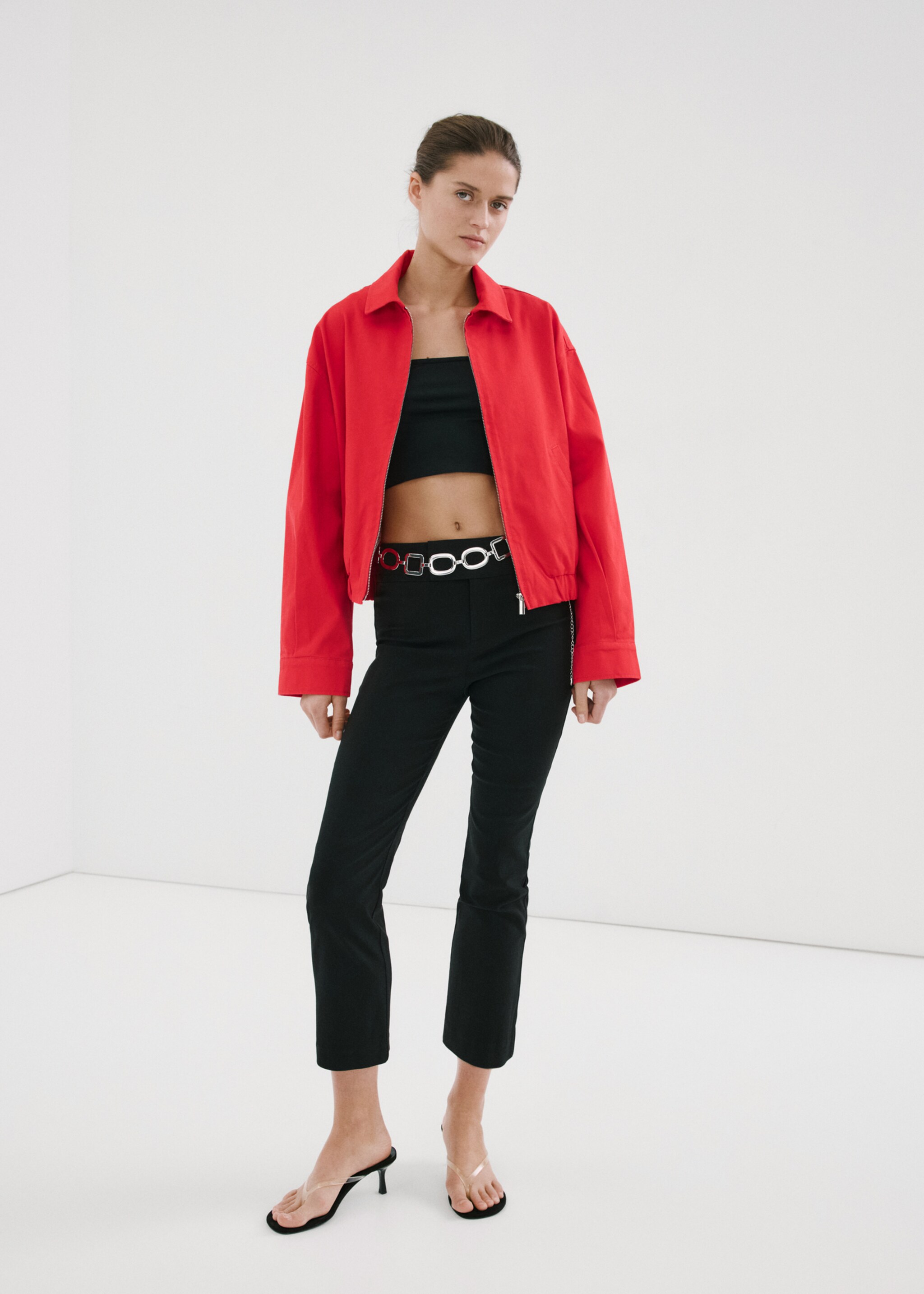 Bomber jacket with shirt collar - General plane, Red. Ref: 27067162-00.